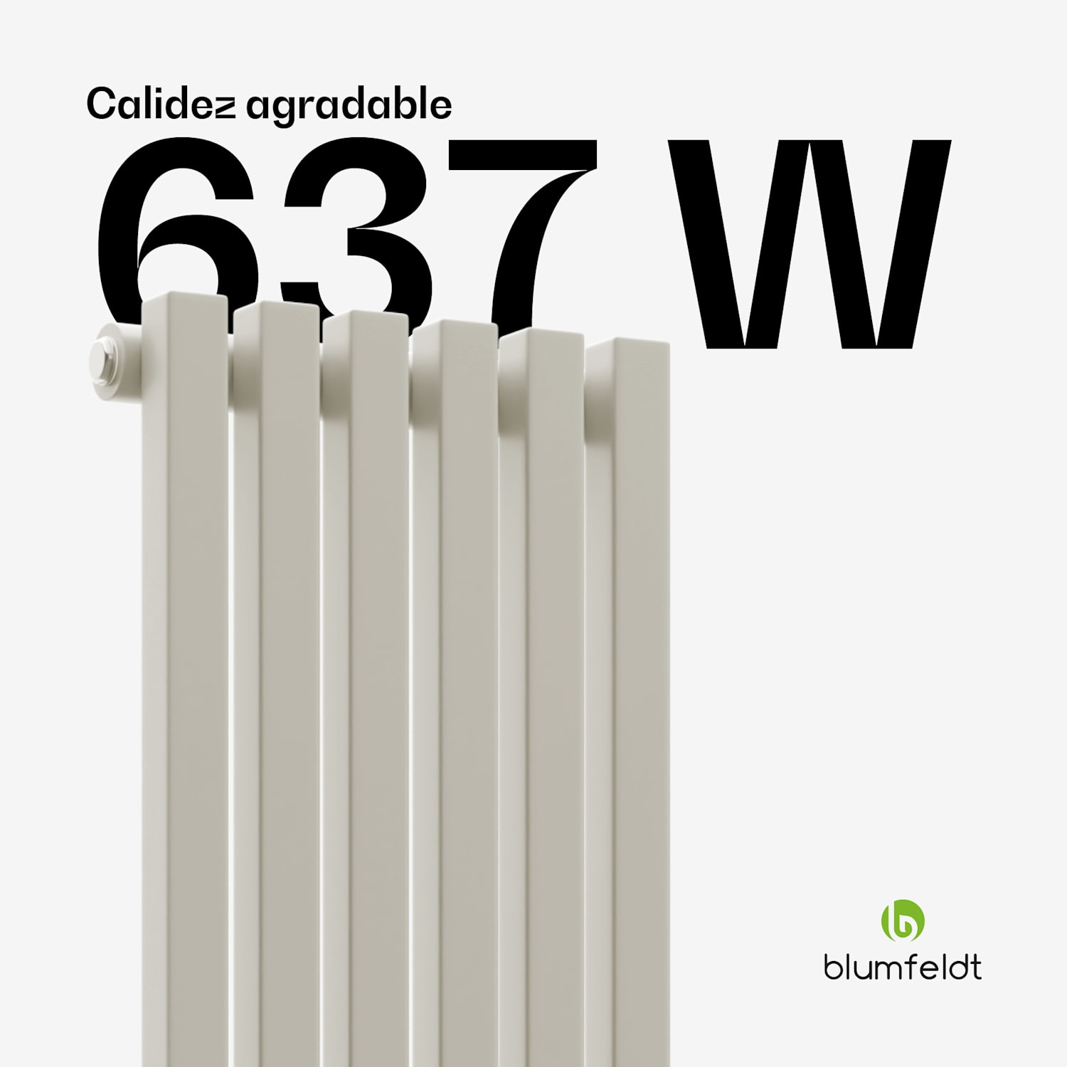 Radiador Delgado | diseño moderno | 25 x 120 cm | 637 W | conexión central 120 x 25 cm | Arena