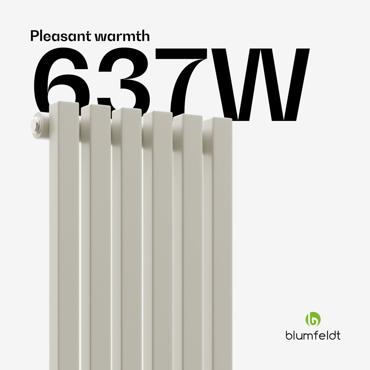 Delgado radiator | modern design | 25 x 120 cm | 637 W | centre connection 120 x 25 cm | Sand