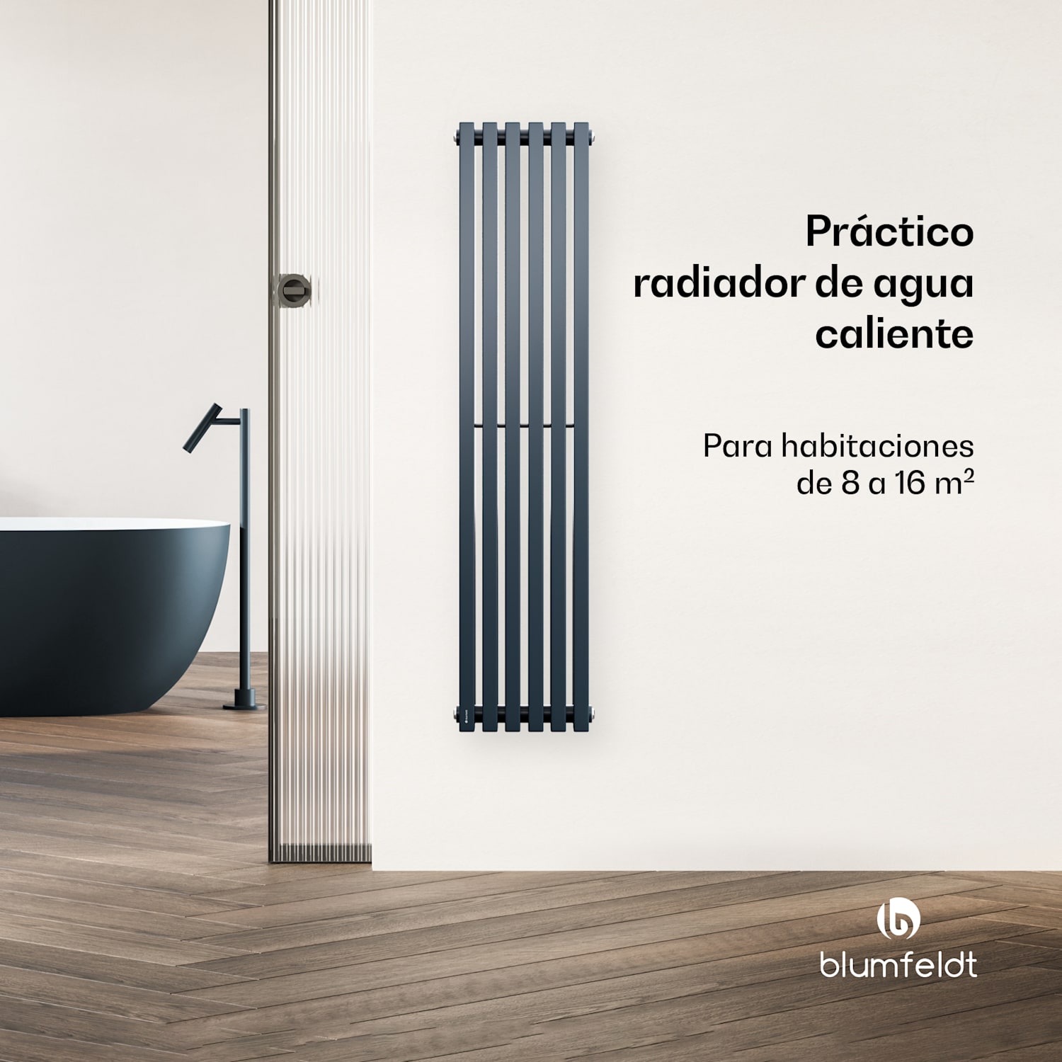 Radiador Delgado | diseño moderno | 25 x 120 cm | 942 W | conexión central 120 x 25 cm | Antracita