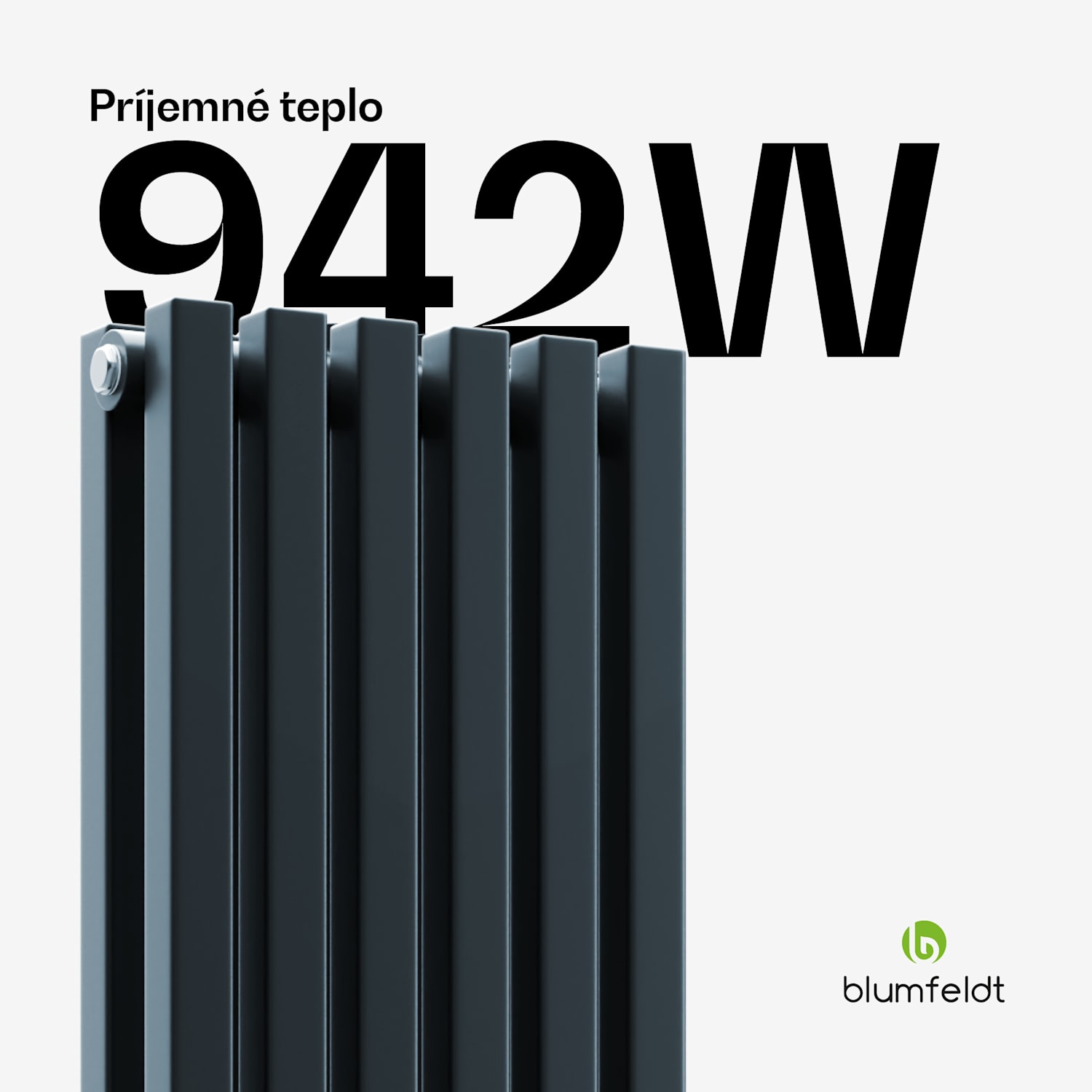 Radiátor Delgado | moderný dizajn | 25 x 120 cm | 942 W | stredové pripojenie 120 x 25 cm | Antracit