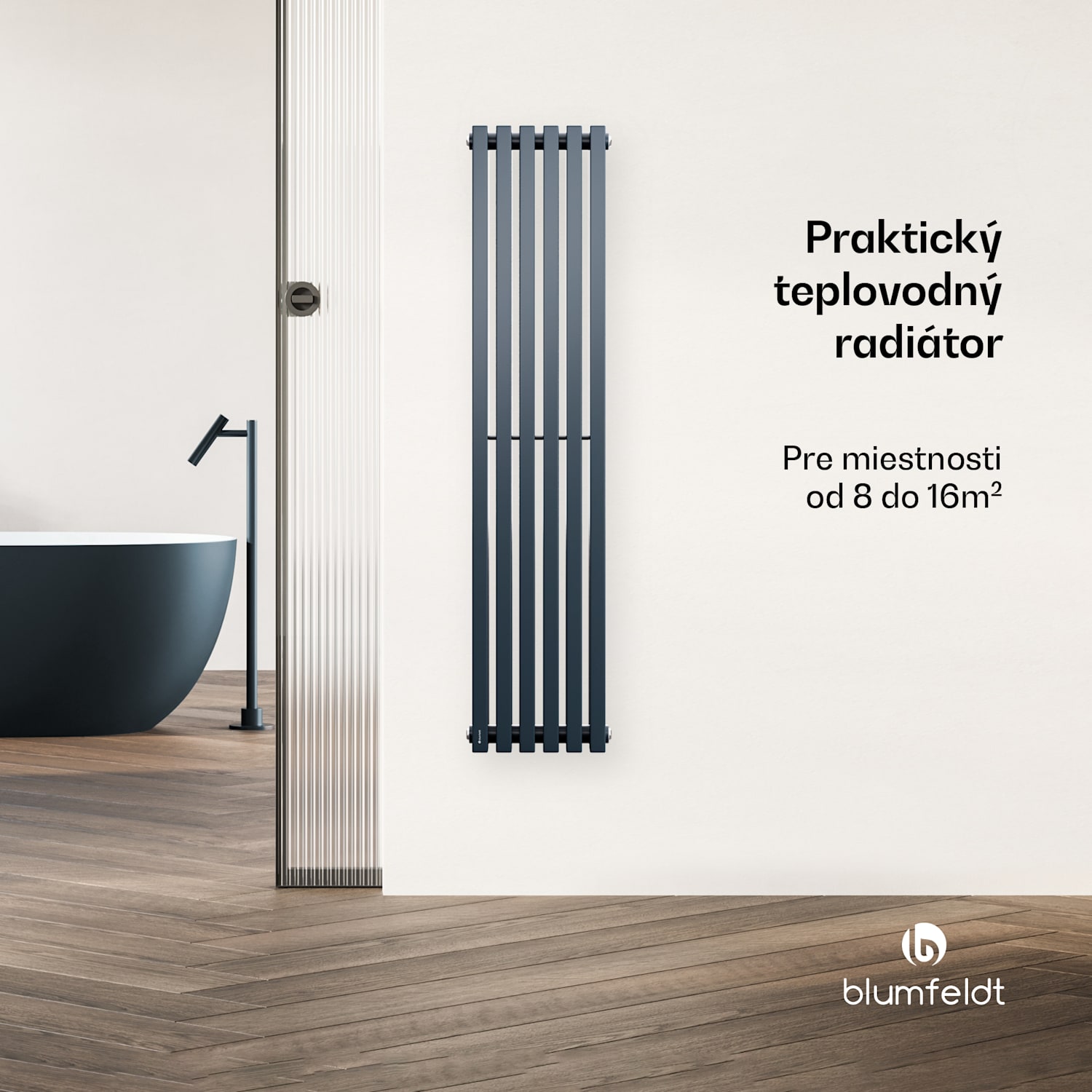 Radiátor Delgado | moderný dizajn | 25 x 120 cm | 942 W | stredové pripojenie 120 x 25 cm | Antracit