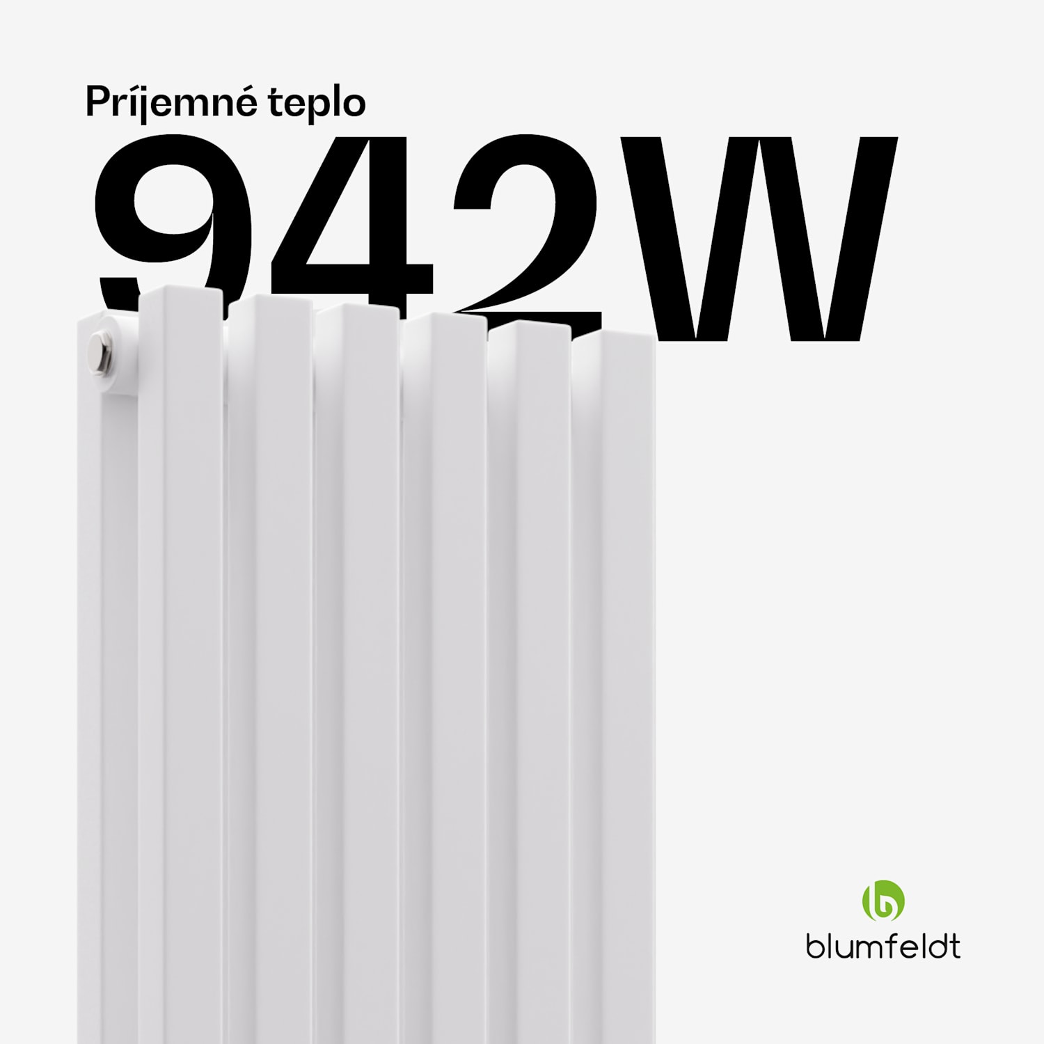 Radiátor Delgado | moderný dizajn | 25 x 120 cm | 942 W | stredové pripojenie 120 x 25 cm | Biela