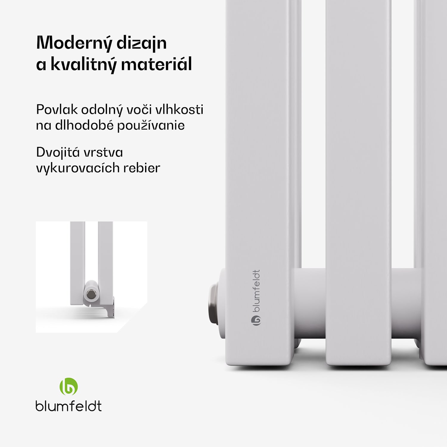 Radiátor Delgado | moderný dizajn | 25 x 120 cm | 942 W | stredové pripojenie 120 x 25 cm | Biela