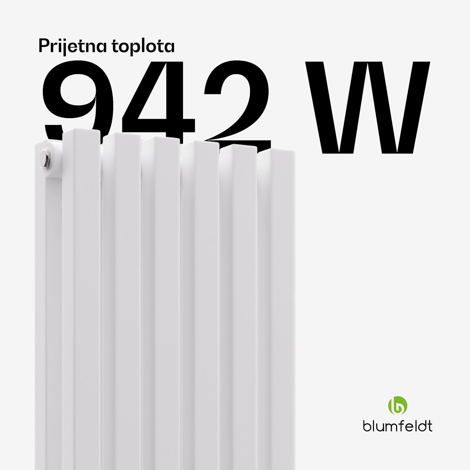 Delgado radiator | sodoben dizajn | 25 x 120 cm | 942 W | sredinska povezava 120 x 25 cm | Bela