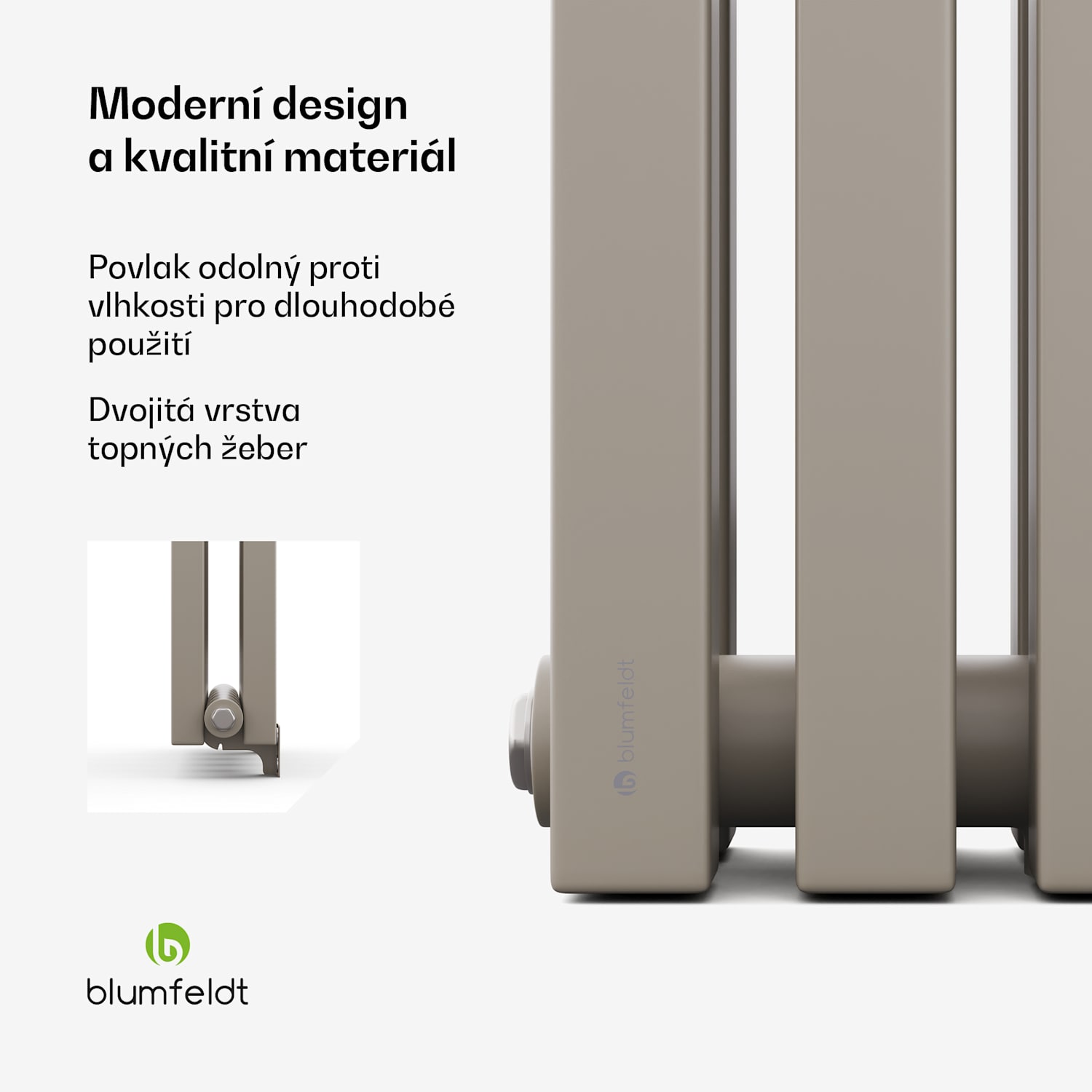 Radiátor Delgado | moderní design | 25 x 120 cm | 942 W | středové připojení 120 x 25 cm | Písek