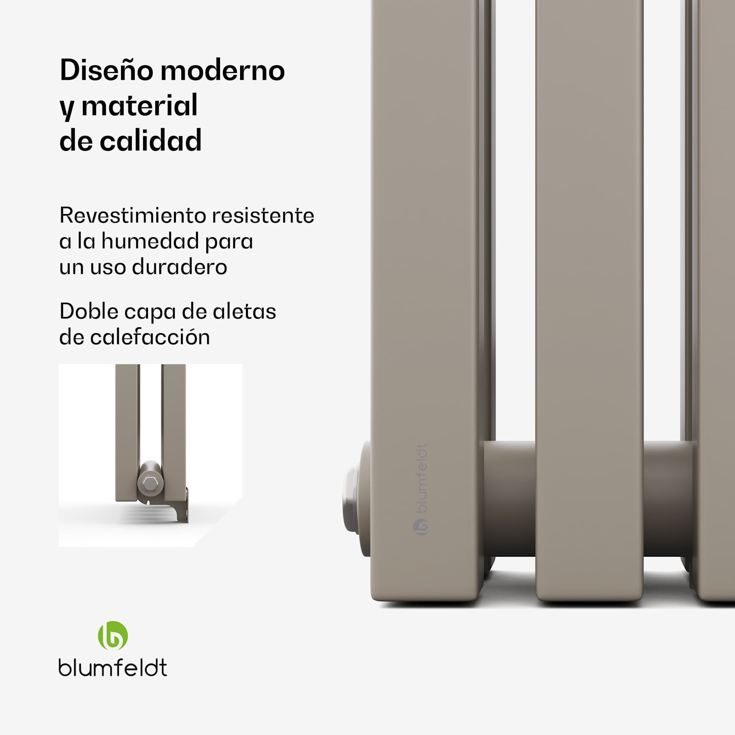 Radiador Delgado | diseño moderno | 25 x 120 cm | 942 W | conexión central 120 x 25 cm | Arena