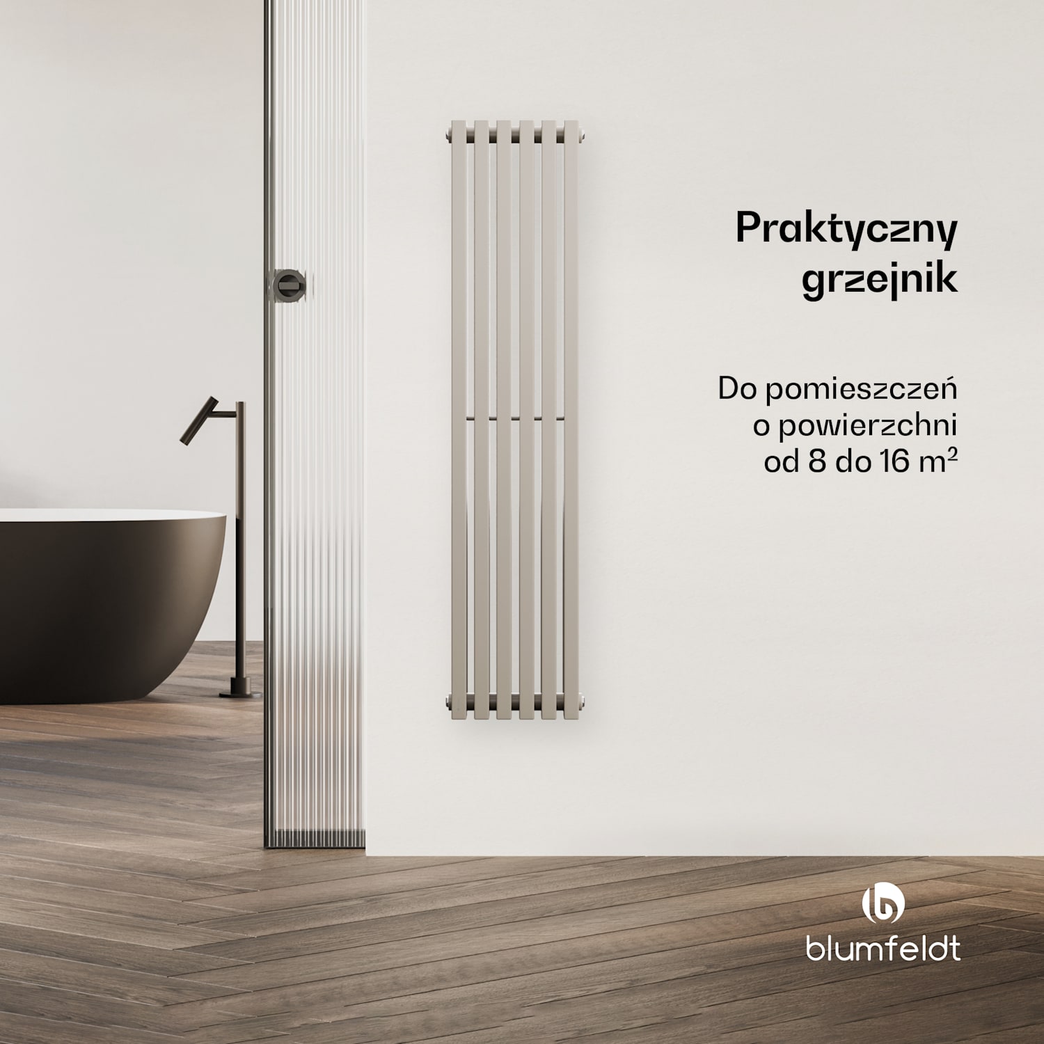 Grzejnik Delgado | nowoczesny design | 25 x 120 cm | 942 W | przyłącze centralne 120 x 25 cm | Piasek