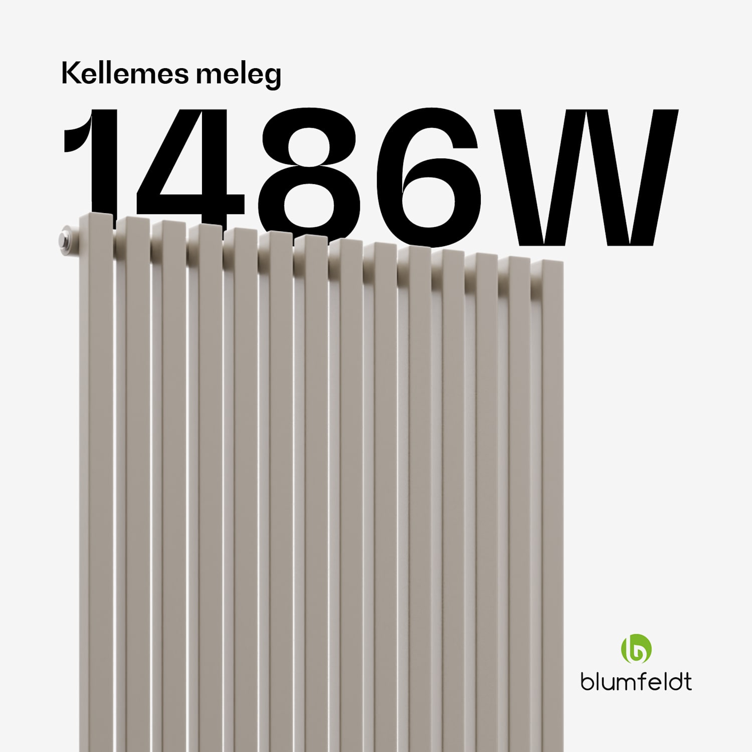 Delgado radiátor | Modern dizájn | 60 x 180 cm | 1486 W | Középső csatlakozás 180 x 60 cm | Homok