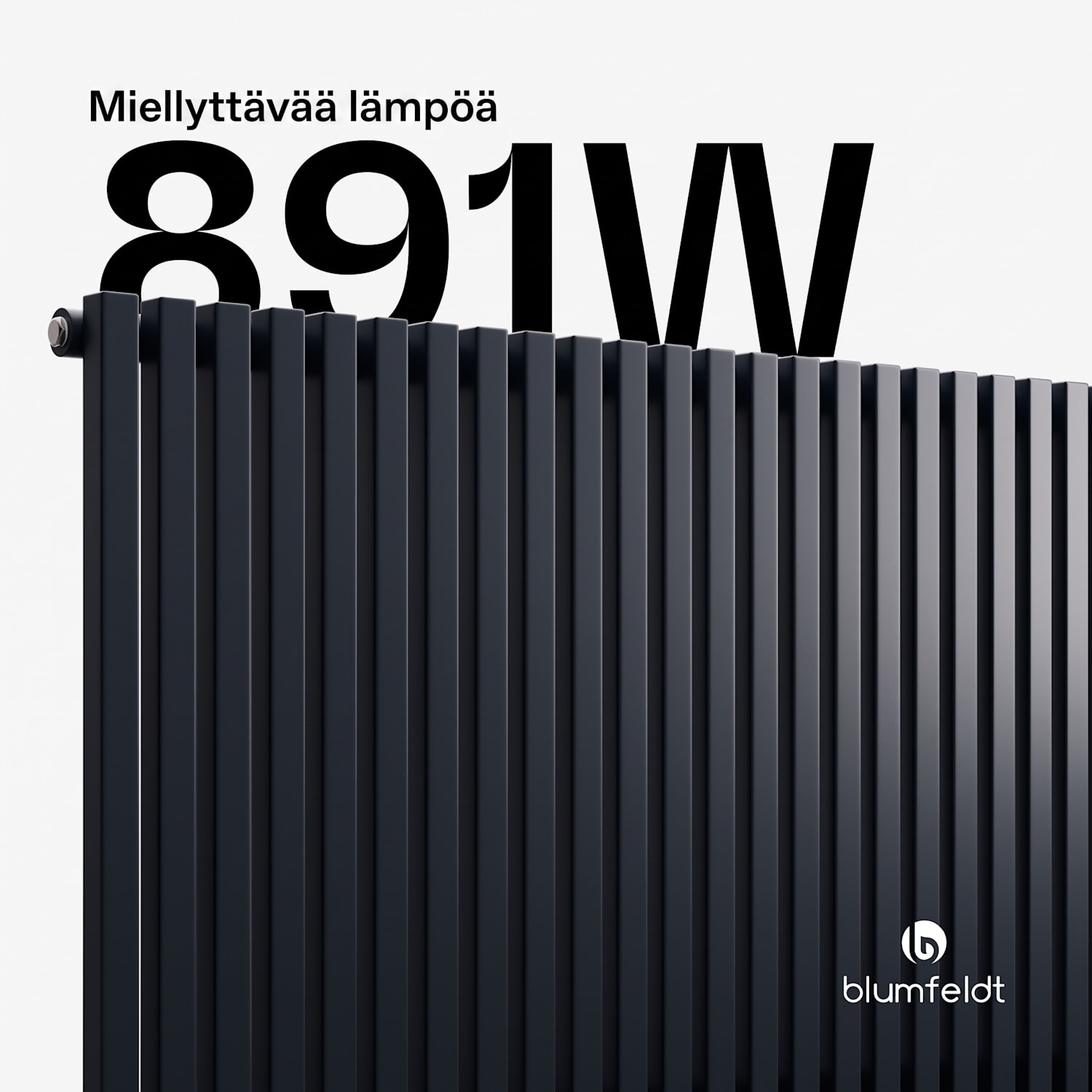 Delgado lämpöpatteri | Moderni muotoilu | 63 x 108 cm | 891 W | Sivuliitäntä Antrasiitti