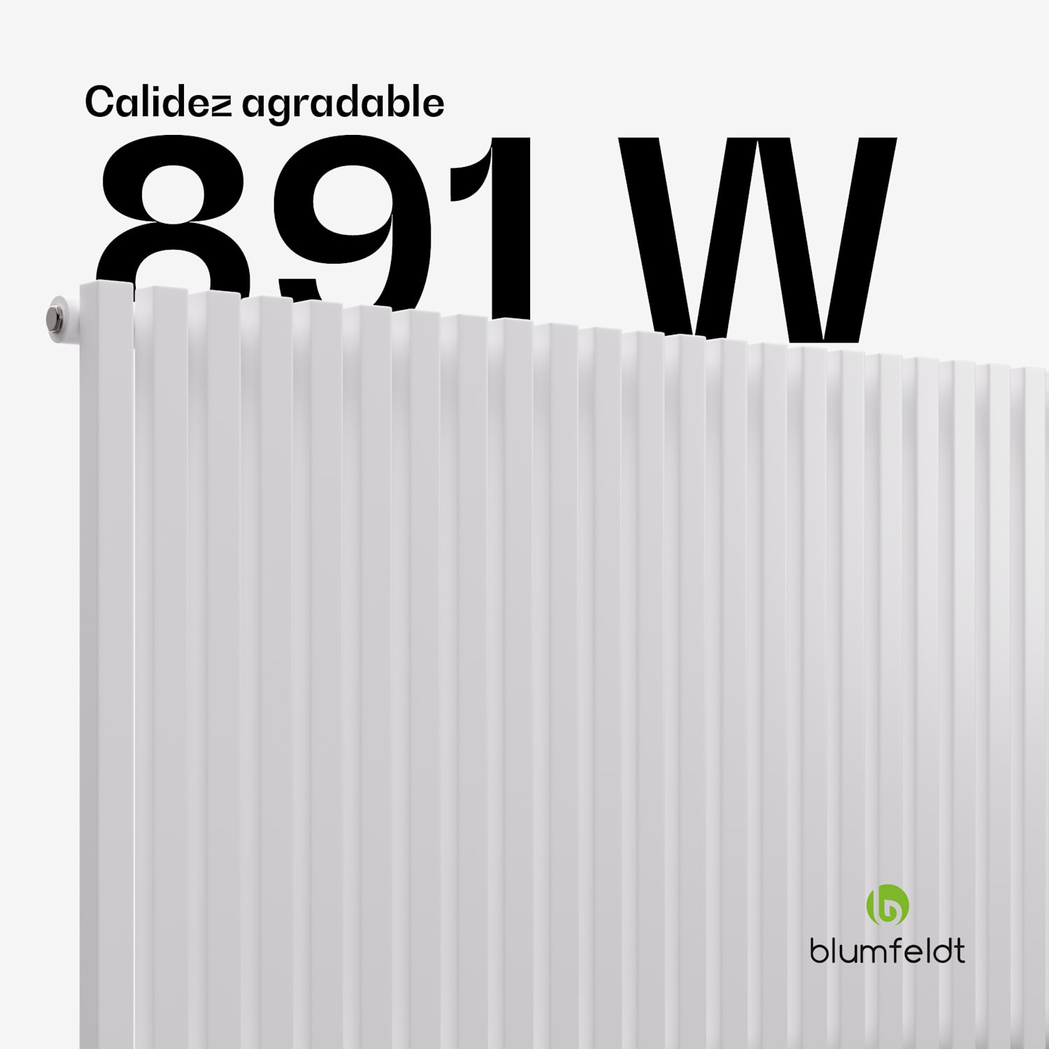 Radiador Delgado | Diseño Moderno | 63 x 100 cm | 891 W | Conexión Lateral 63 x 100 cm | Blanco