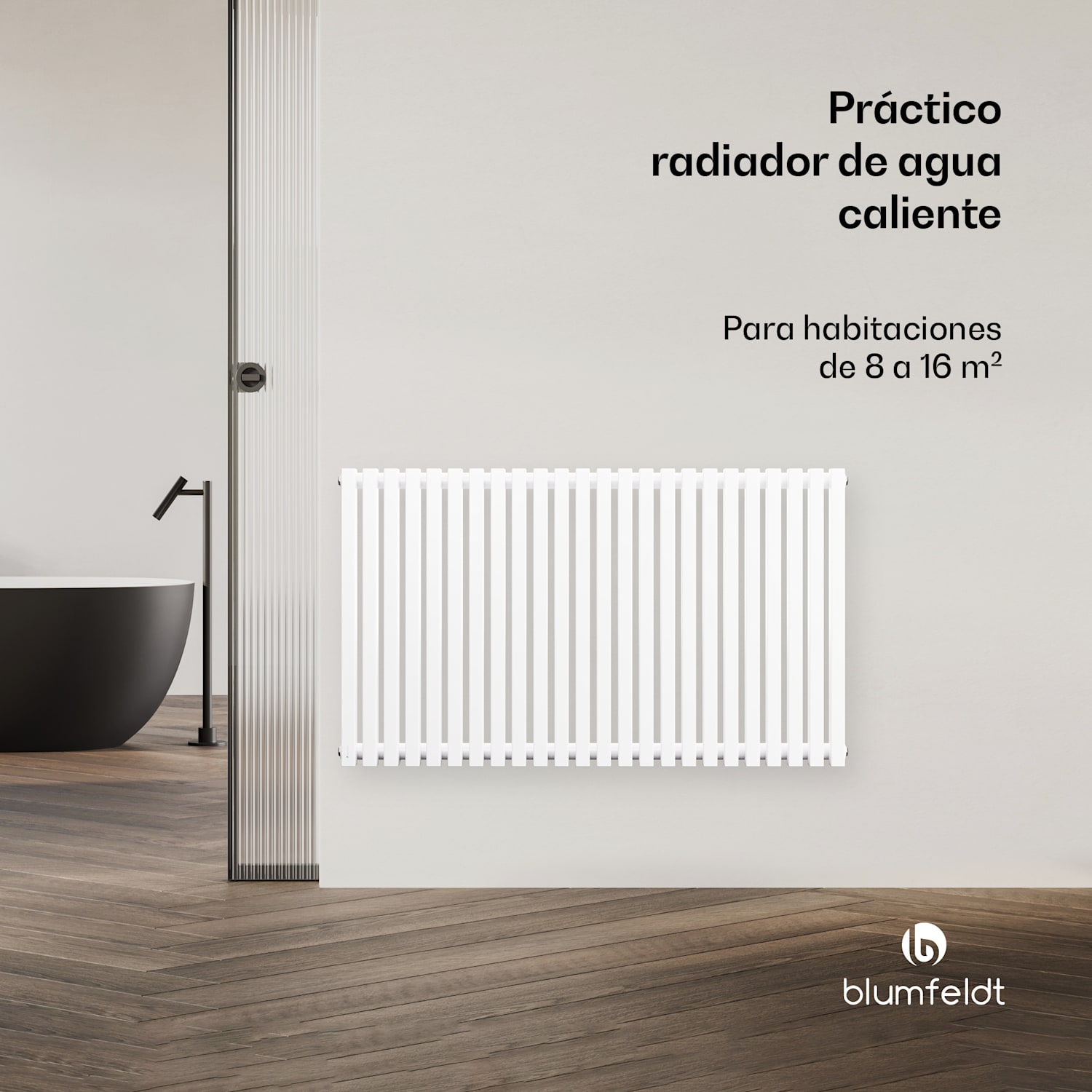 Radiador Delgado | Diseño Moderno | 63 x 100 cm | 891 W | Conexión Lateral 63 x 100 cm | Blanco