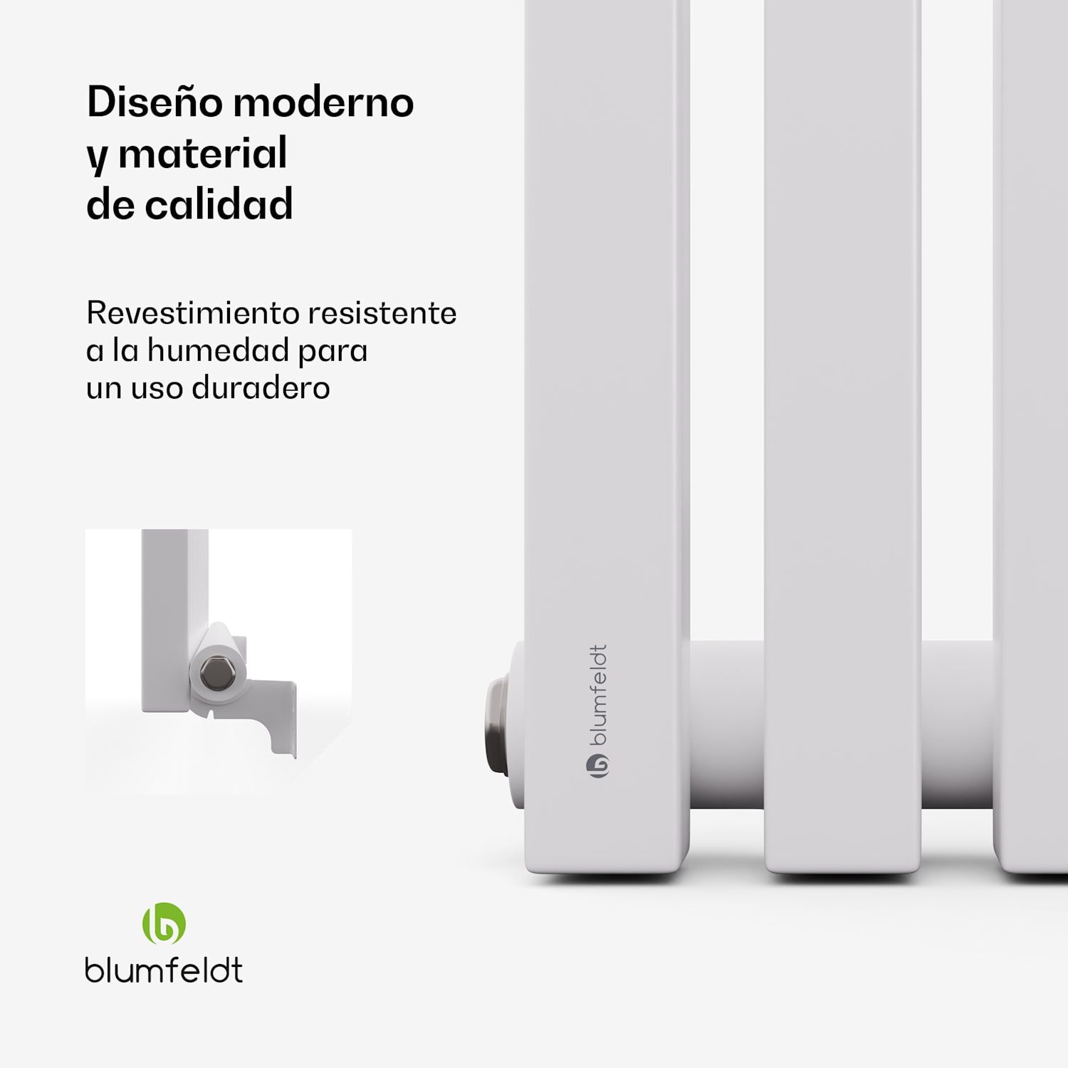 Radiador Delgado | Diseño Moderno | 63 x 100 cm | 891 W | Conexión Lateral 63 x 100 cm | Blanco