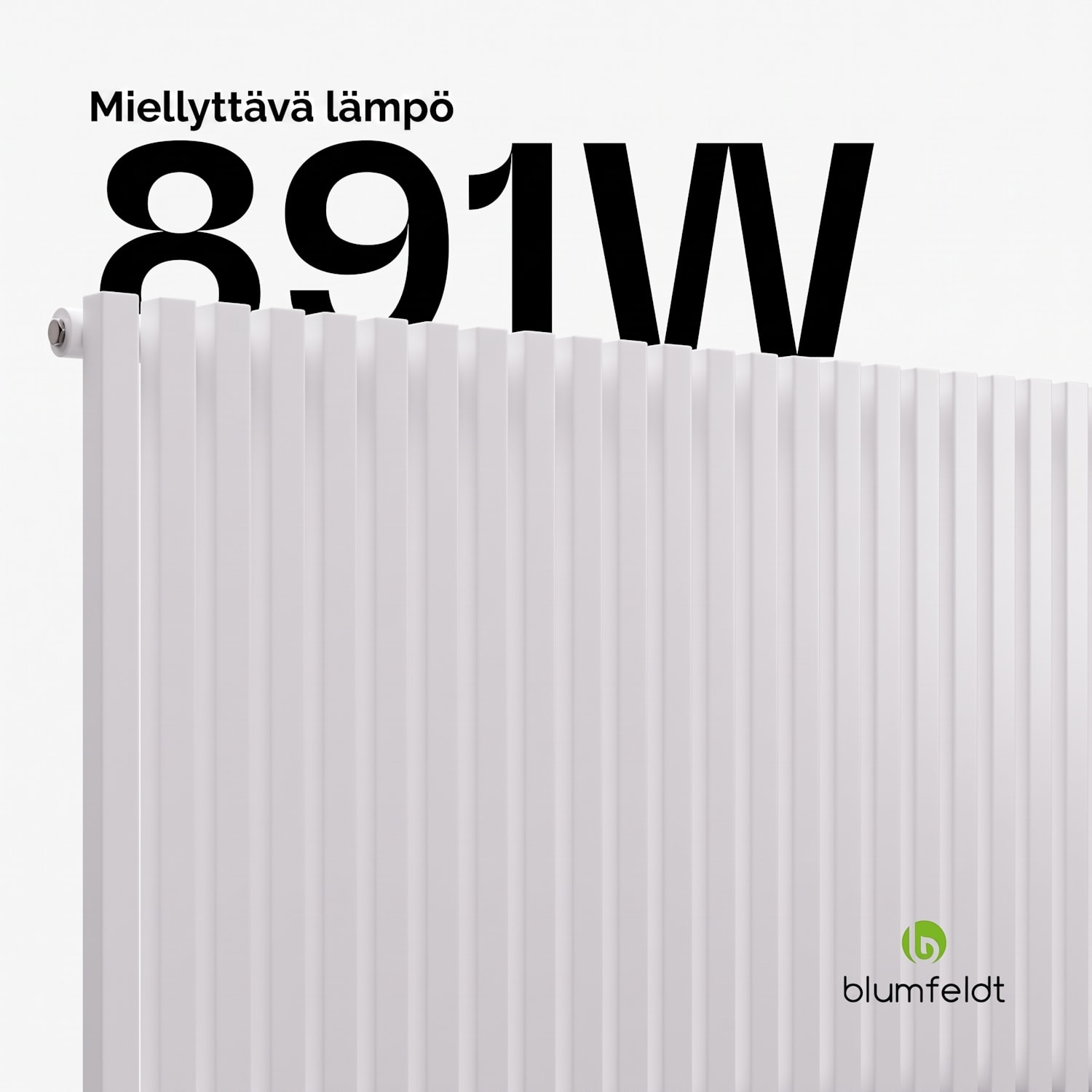 Delgado lämpöpatteri | Moderni muotoilu | 63 x 108 cm | 891 W | Sivuliitäntä Valkoinen