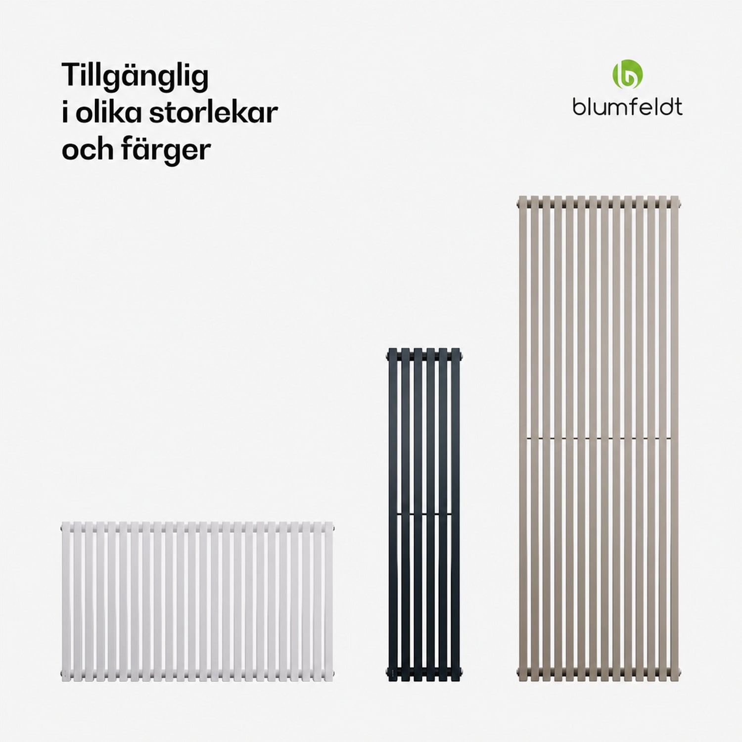 Delgado värmeelement | Modernt design | 63 x 108 cm | 891 W | Sidokoppling Vit