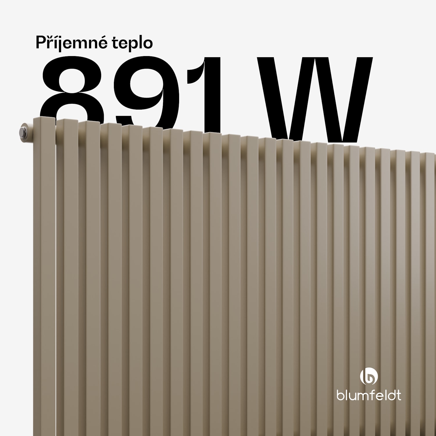 Delgado radiátor | Moderní design | 63 x 100 cm | 891 W | Středové připojení 63 x 100 cm | Písek