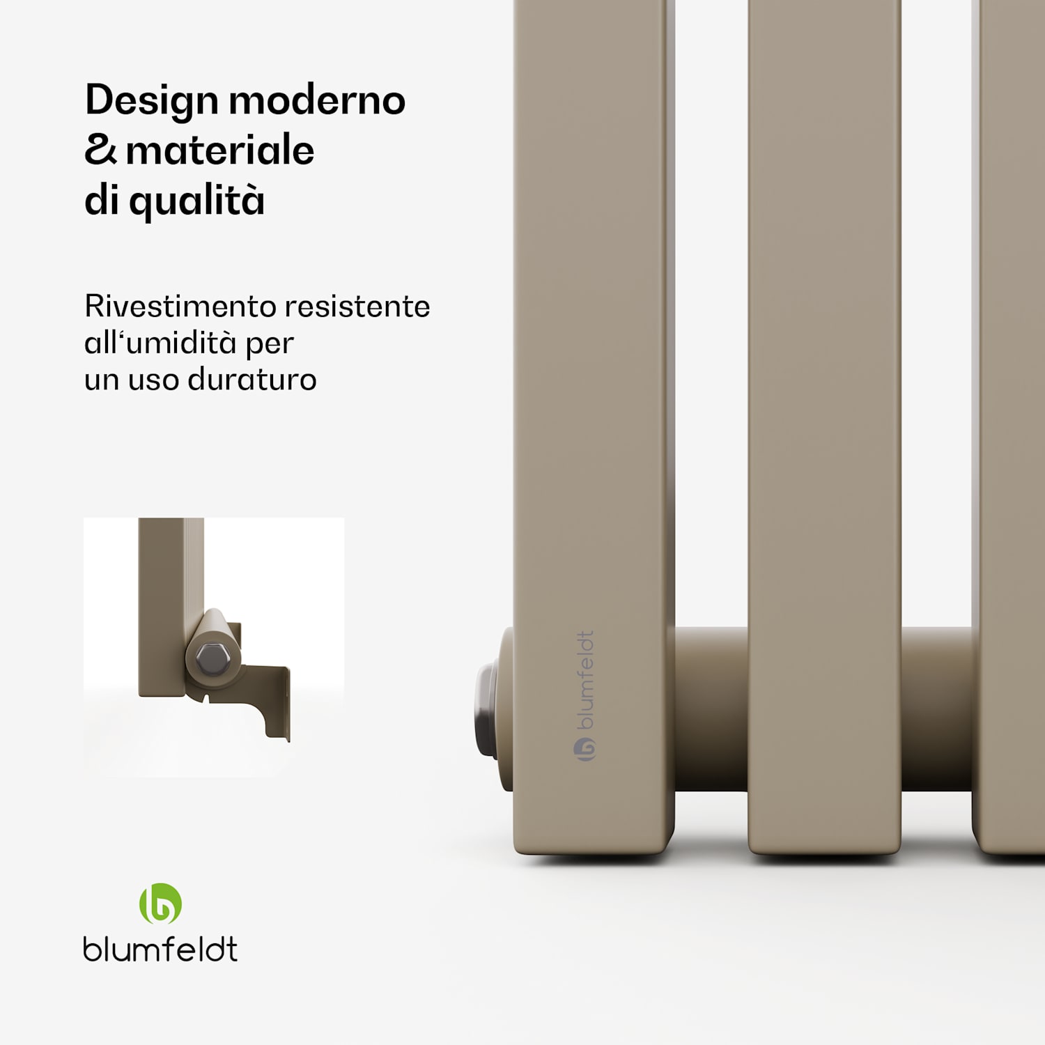 Radiatore Delgado | Design moderno | 63 x 100 cm | 891 W | Collegamento laterale 63 x 100 cm | Sabbia