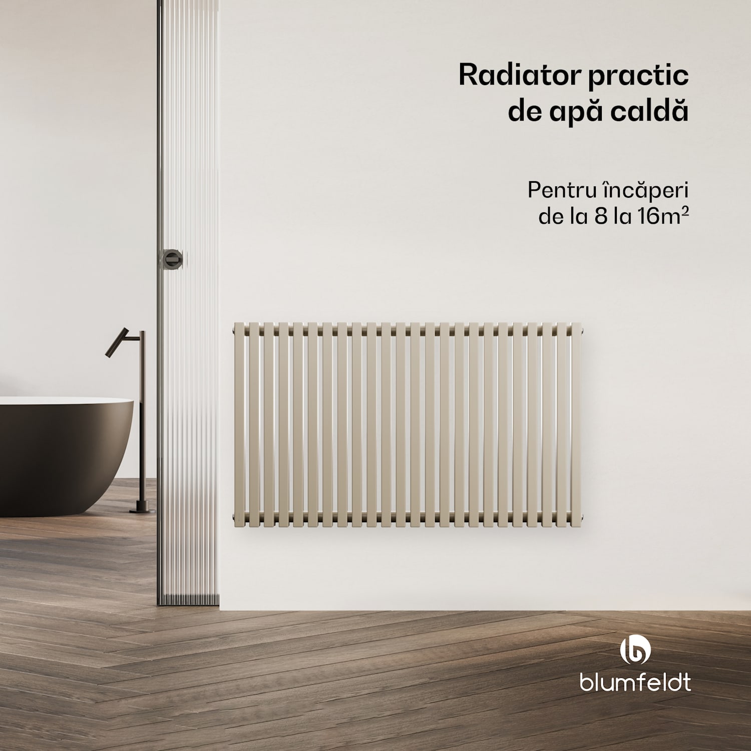Radiator Delgado | Design modern | 63 x 100 cm | 891 W | Conexiune centrală 63 x 100 cm | Nisip