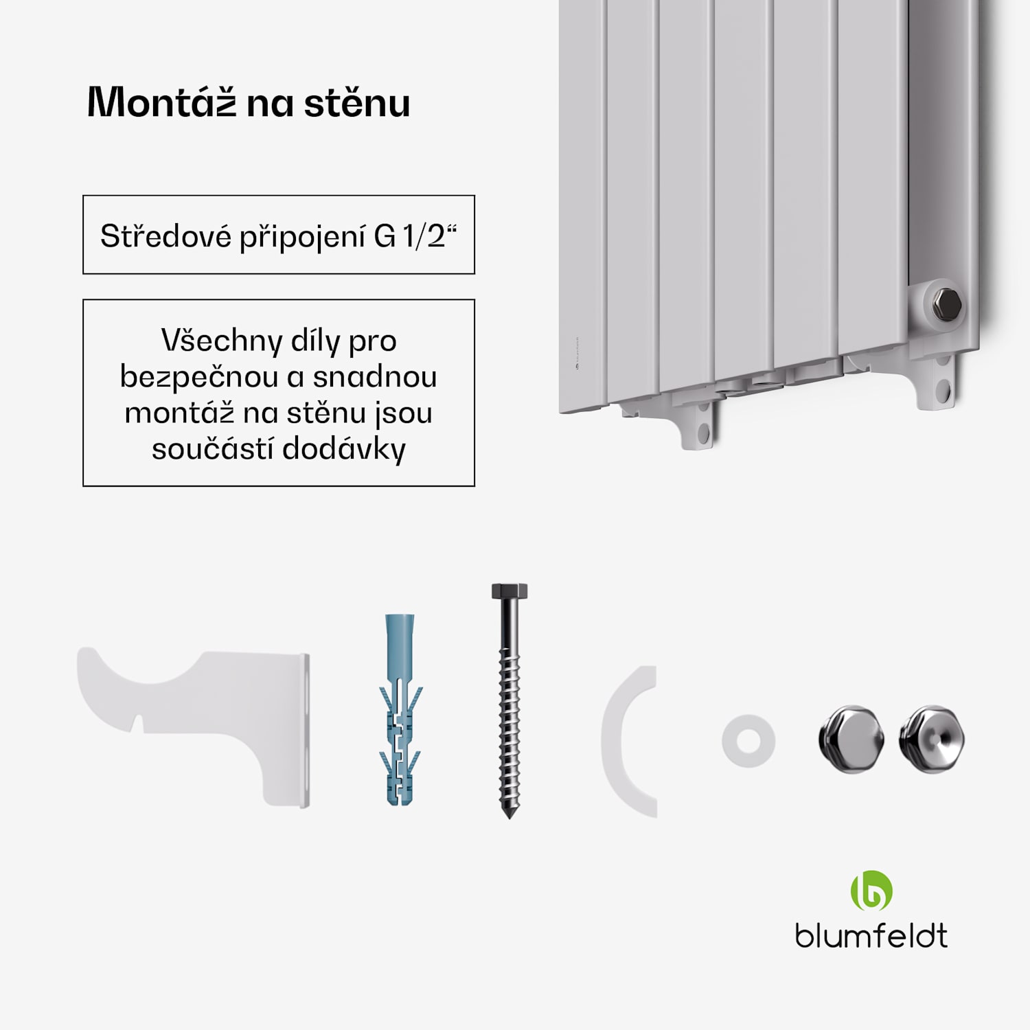 Ontario radiátor 180x45 Výkon 1364  W Bílá