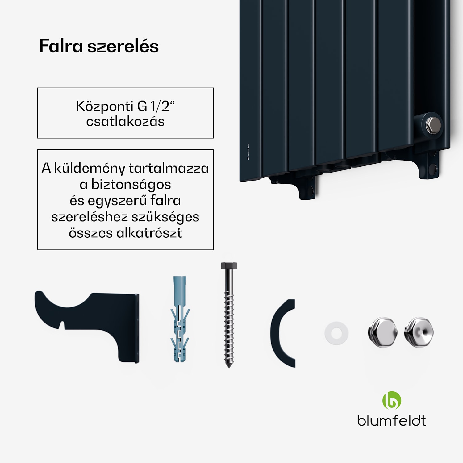 Ontario radiátor 180x45 Teljesítmény 1364 W Antracit