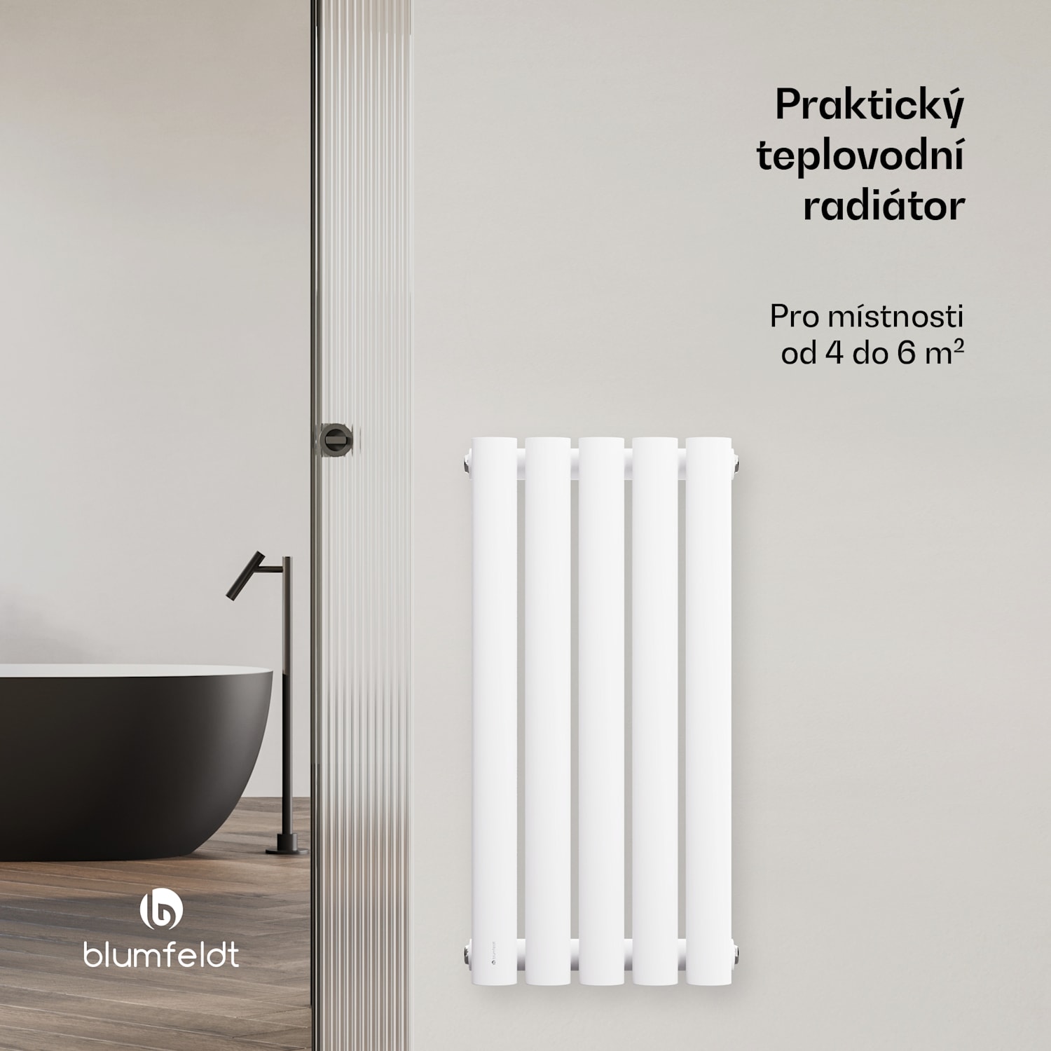 Tallheo radiátor 60x30 230W Jedna řada | 60 x 30 cm | Bílá