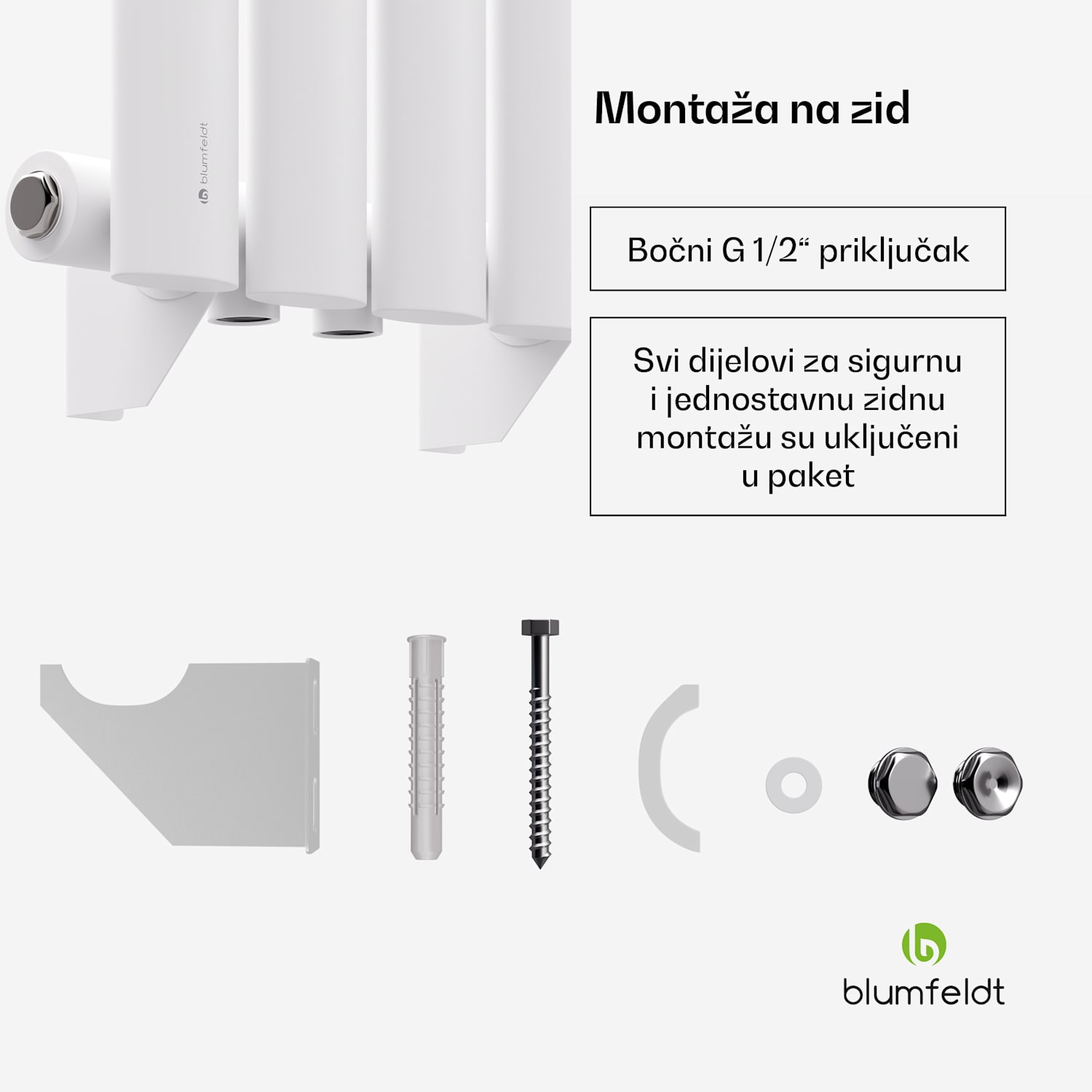 Tallheo radijator 60x30 230W Jedan red | 60 x 30 cm | Bijela