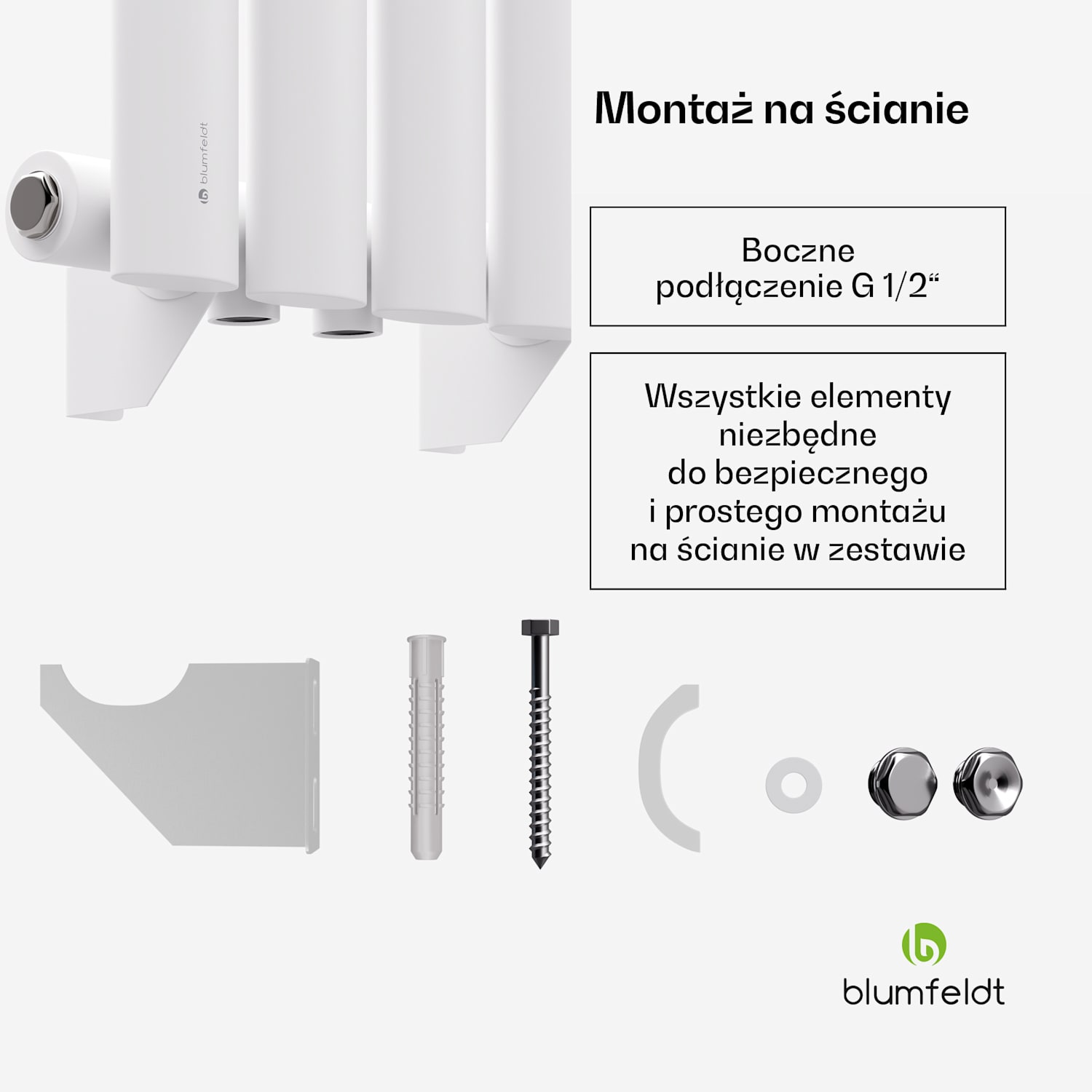 Grzejnik Tallheo 60x30 230W Jeden rząd | 60 x 30 cm | Biały