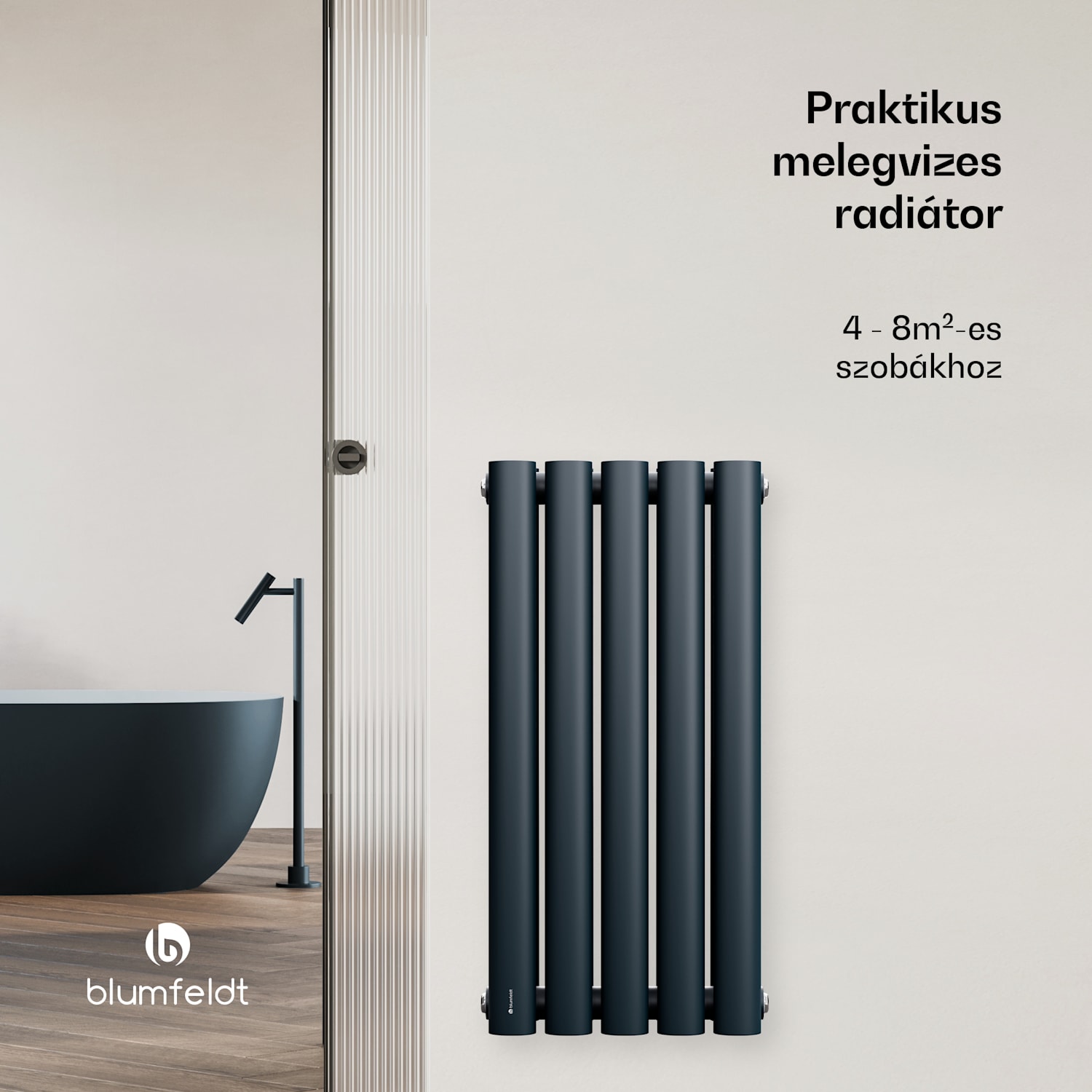 Tallheo radiátor 60x30 360W Két sor | 60 x 30 cm | Antracit