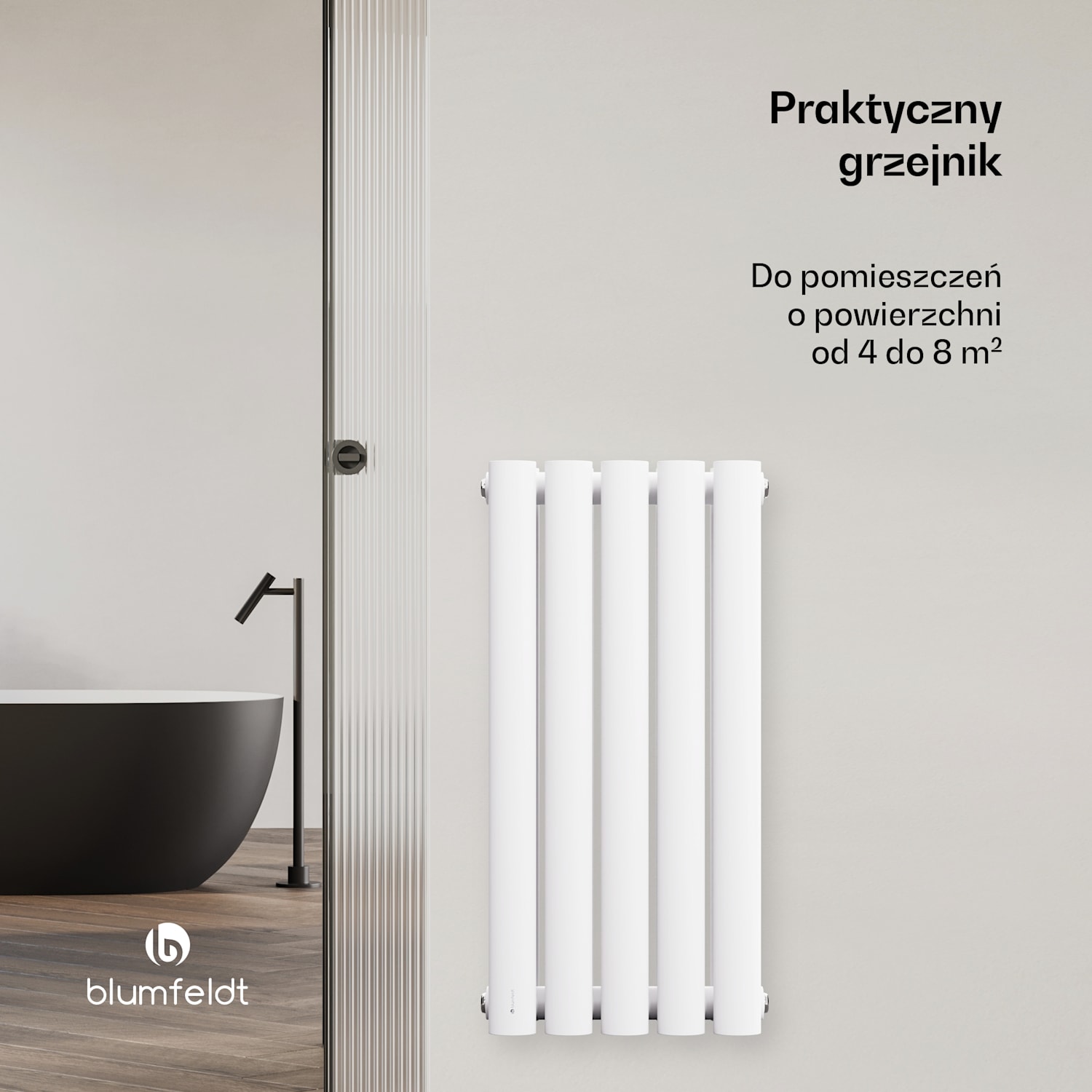 Grzejnik Tallheo 60x30 360W Dwie linie | 60 x 30 cm | Biały