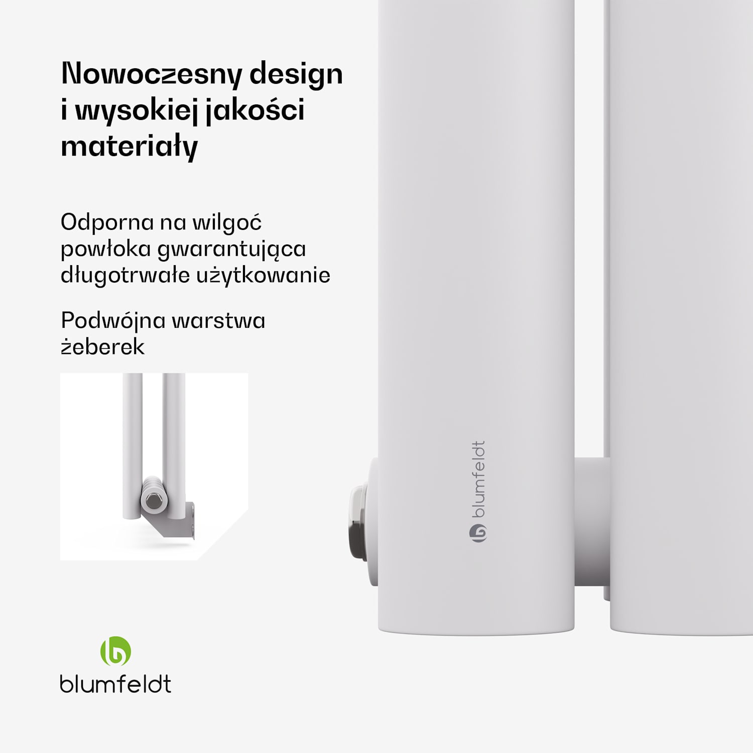 Grzejnik Tallheo 60x30 360W Dwie linie | 60 x 30 cm | Biały