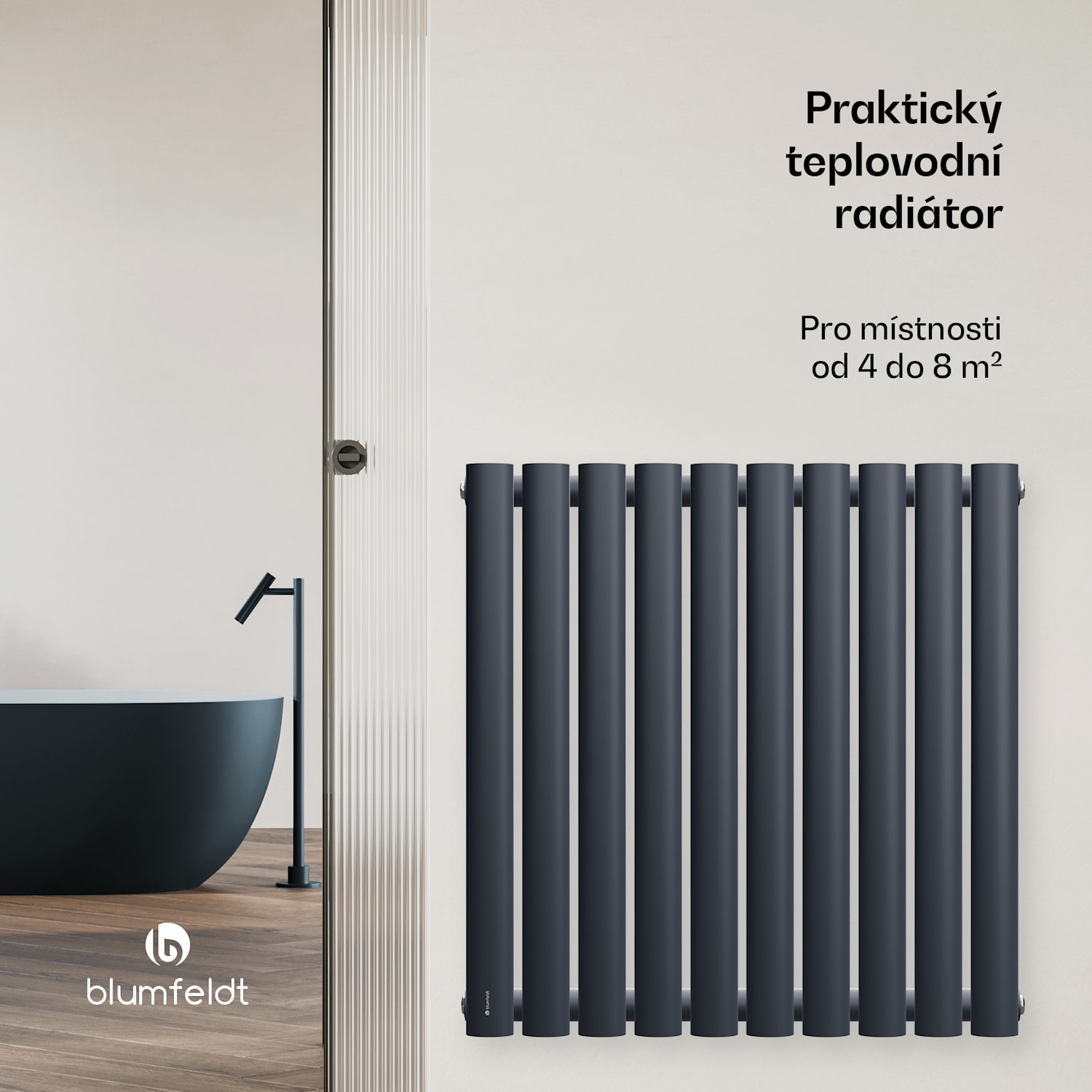 Tallheo radiátor 60x60 462W Jedna řada | 60 x 60 cm | Antracit