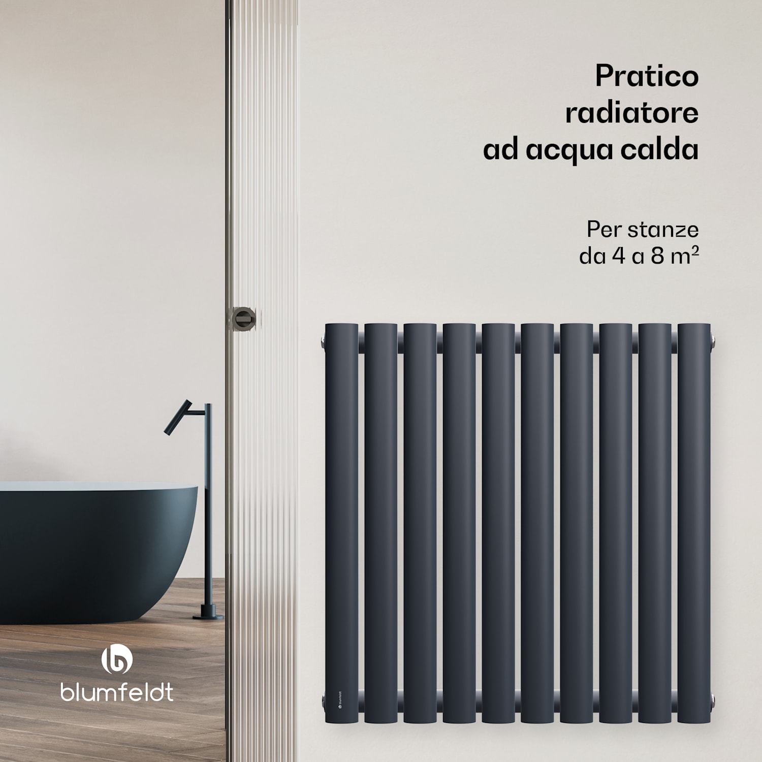 Blumfeldt Tallheo - Radiatore, 60x30, 462 W Single Layer | 60 x 60 cm | Antracite