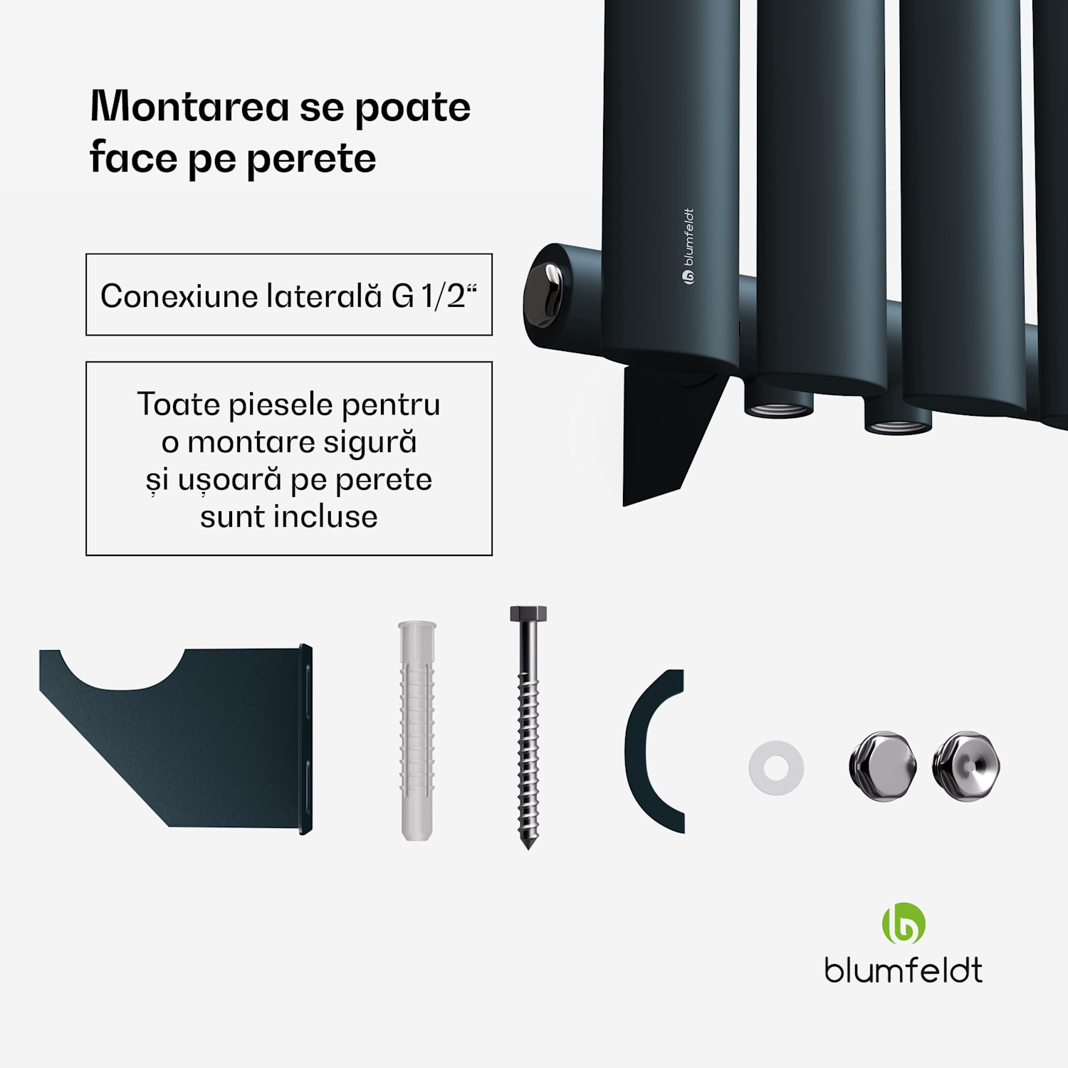 Tallheo radiator 60x60 462W Un rând | 60 x 60 cm | Antracit