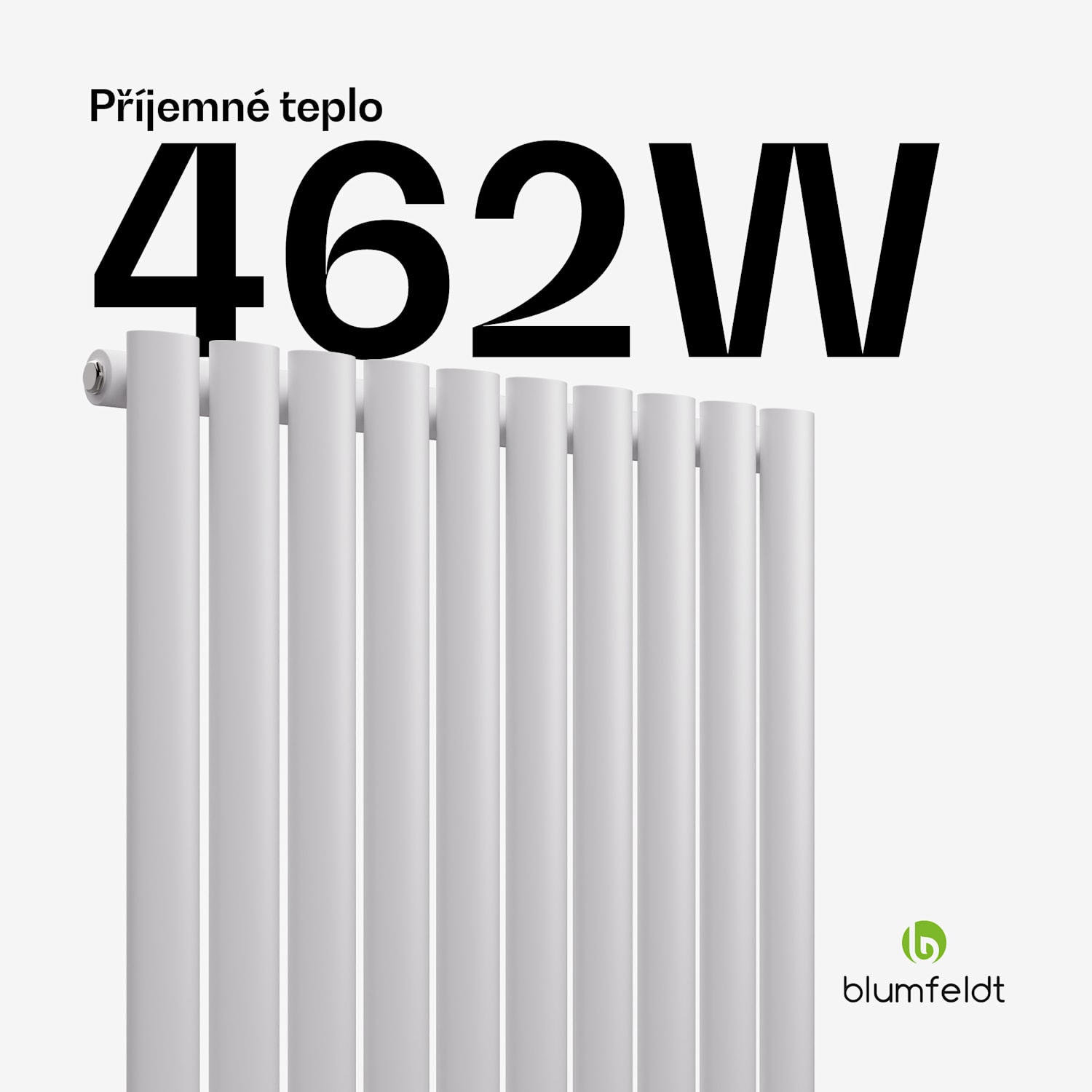 Tallheo radiátor 60x60 462W Jedna řada | 60 x 60 cm | Bílá