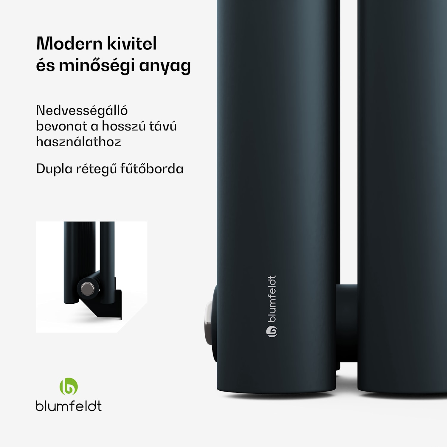 Tallheo radiátor 60x60 707W Két sor | 60 x 60 cm | Antracit