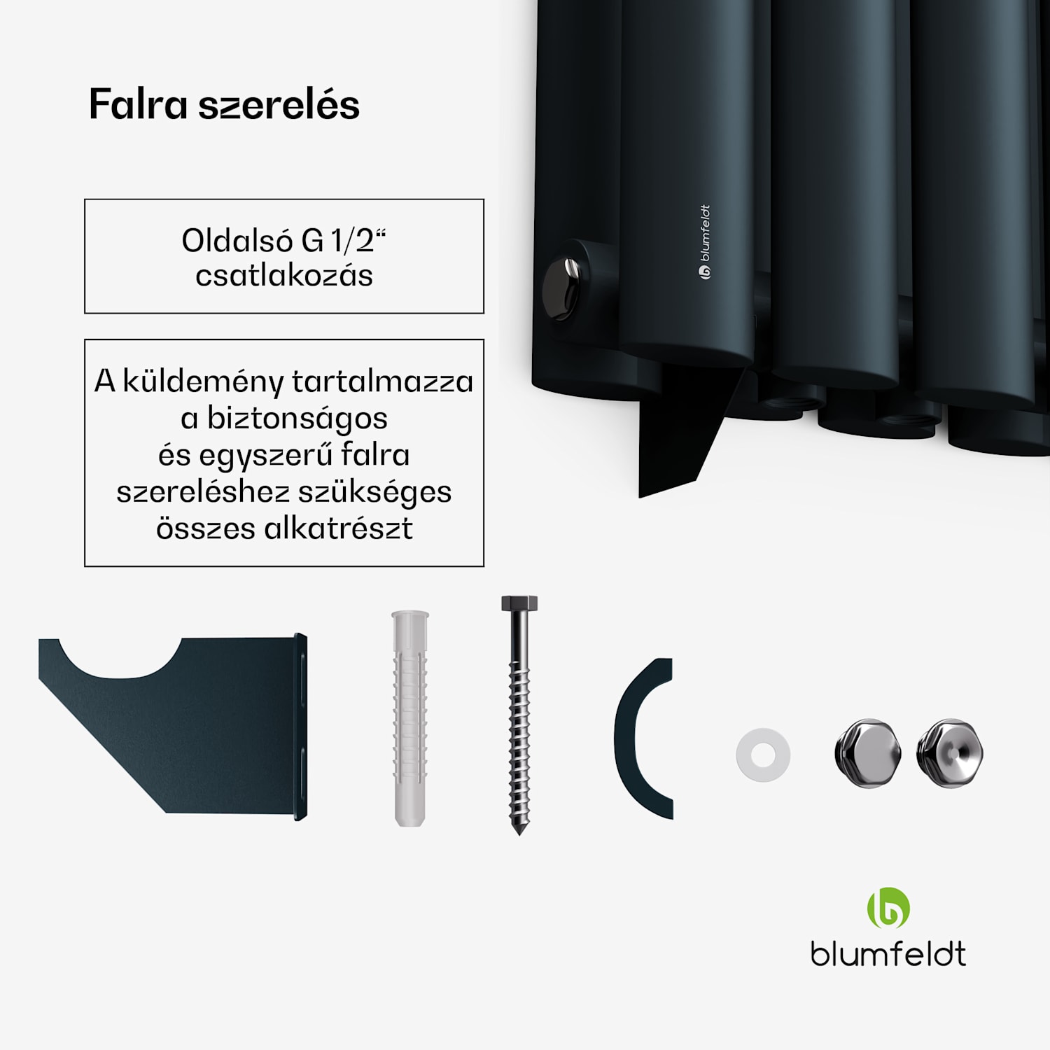 Tallheo radiátor 60x60 707W Két sor | 60 x 60 cm | Antracit
