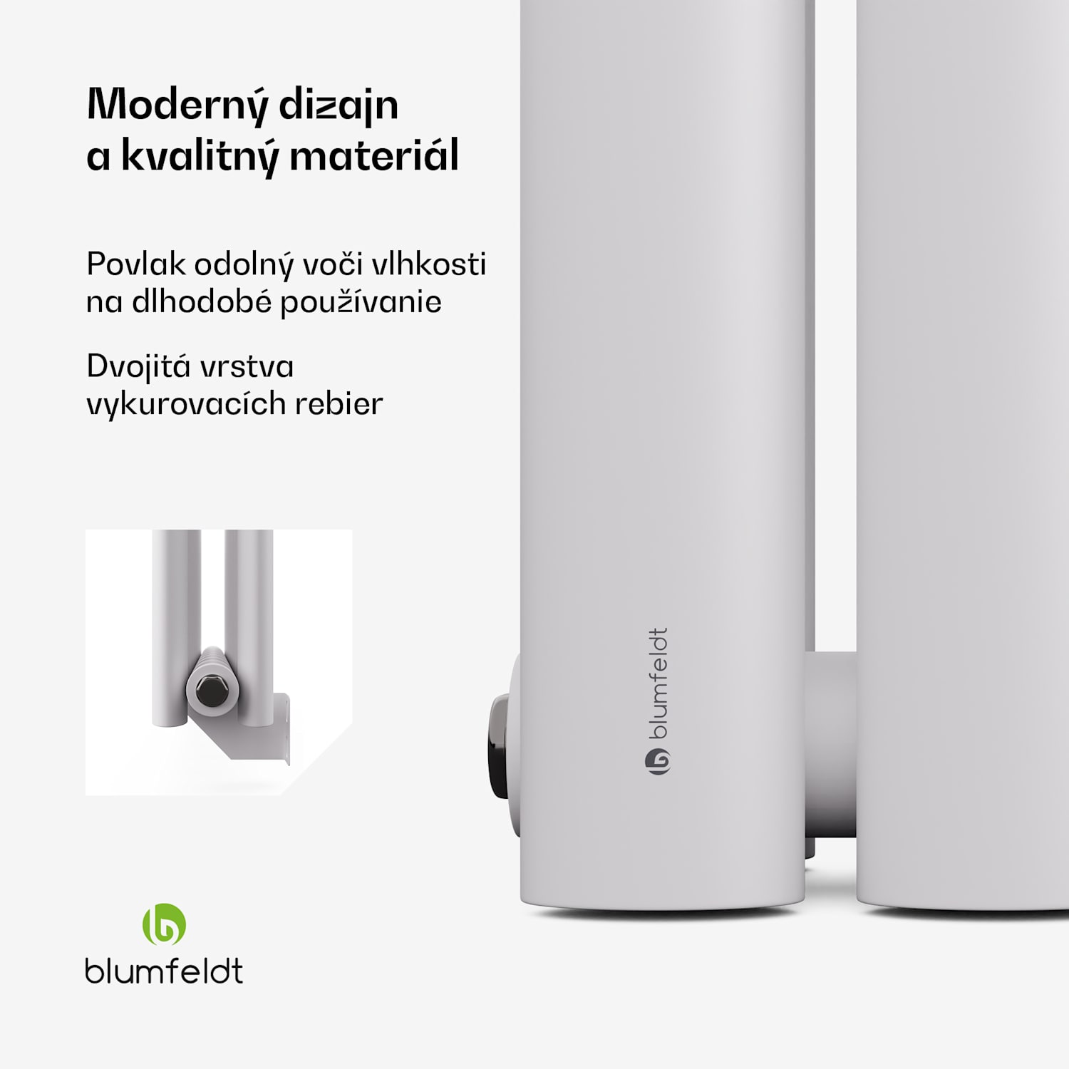 Tallheo radiátor 60x60 707W Dva rady | 60 x 60 cm | Biela