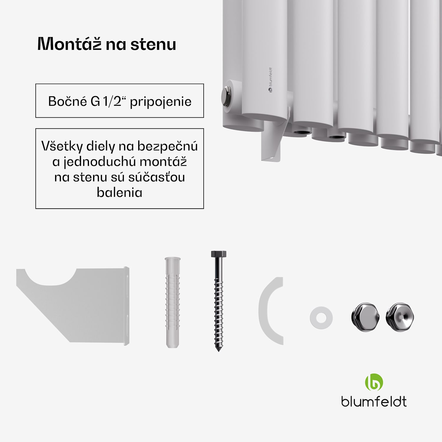 Tallheo radiátor 60x60 707W Dva rady | 60 x 60 cm | Biela