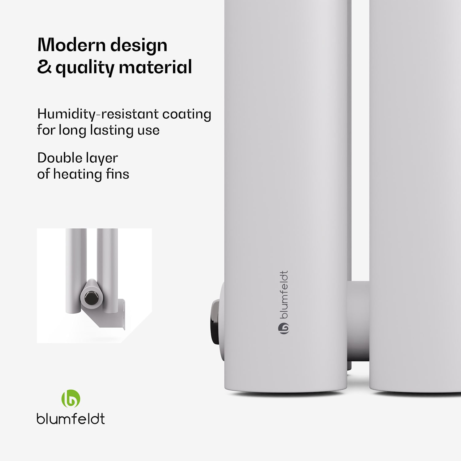 Blumfeldt Tallheo lämpöpatteri 60 x 60 707 W Double Layer | 60 x 60 cm | Valkoinen