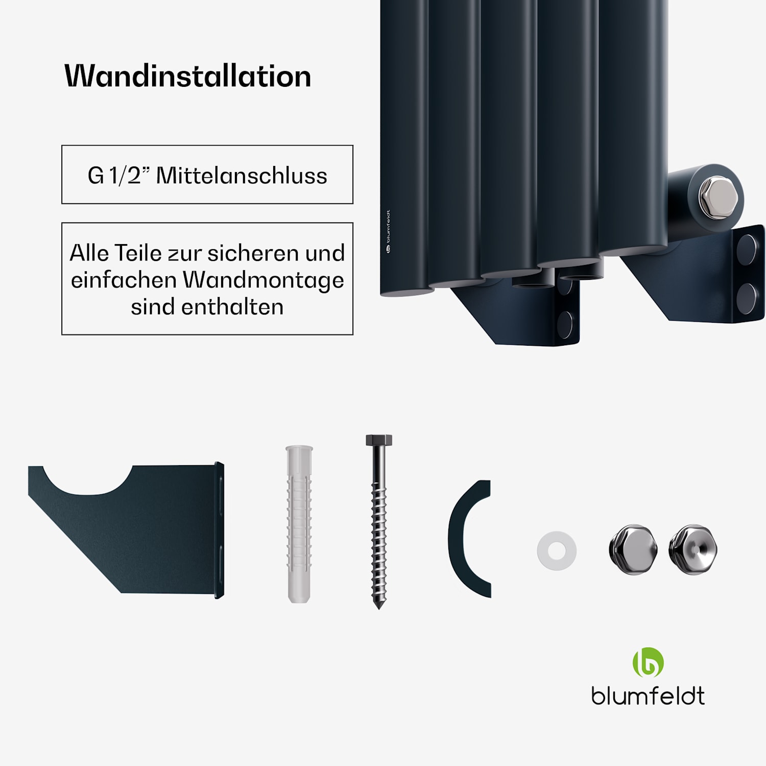 Blumfeldt Tallheo Heizkörper 120x30 420W Single Layer | 120 x 30 cm | Anthrazit
