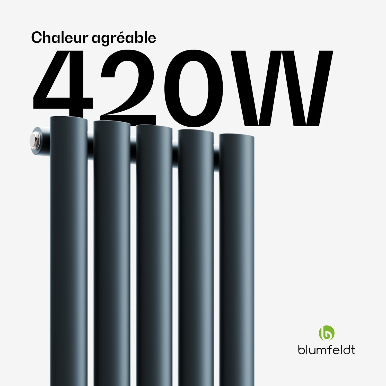 Blumfeldt Tallheo radiator 120x30 420W Single Layer | 120 x 30 cm | Antraciet