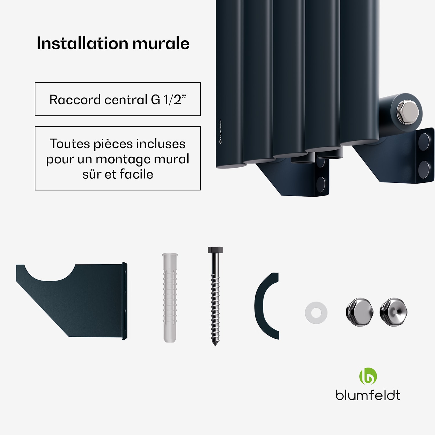 Blumfeldt Tallheo radiator 120x30 420W Single Layer | 120 x 30 cm | Antraciet