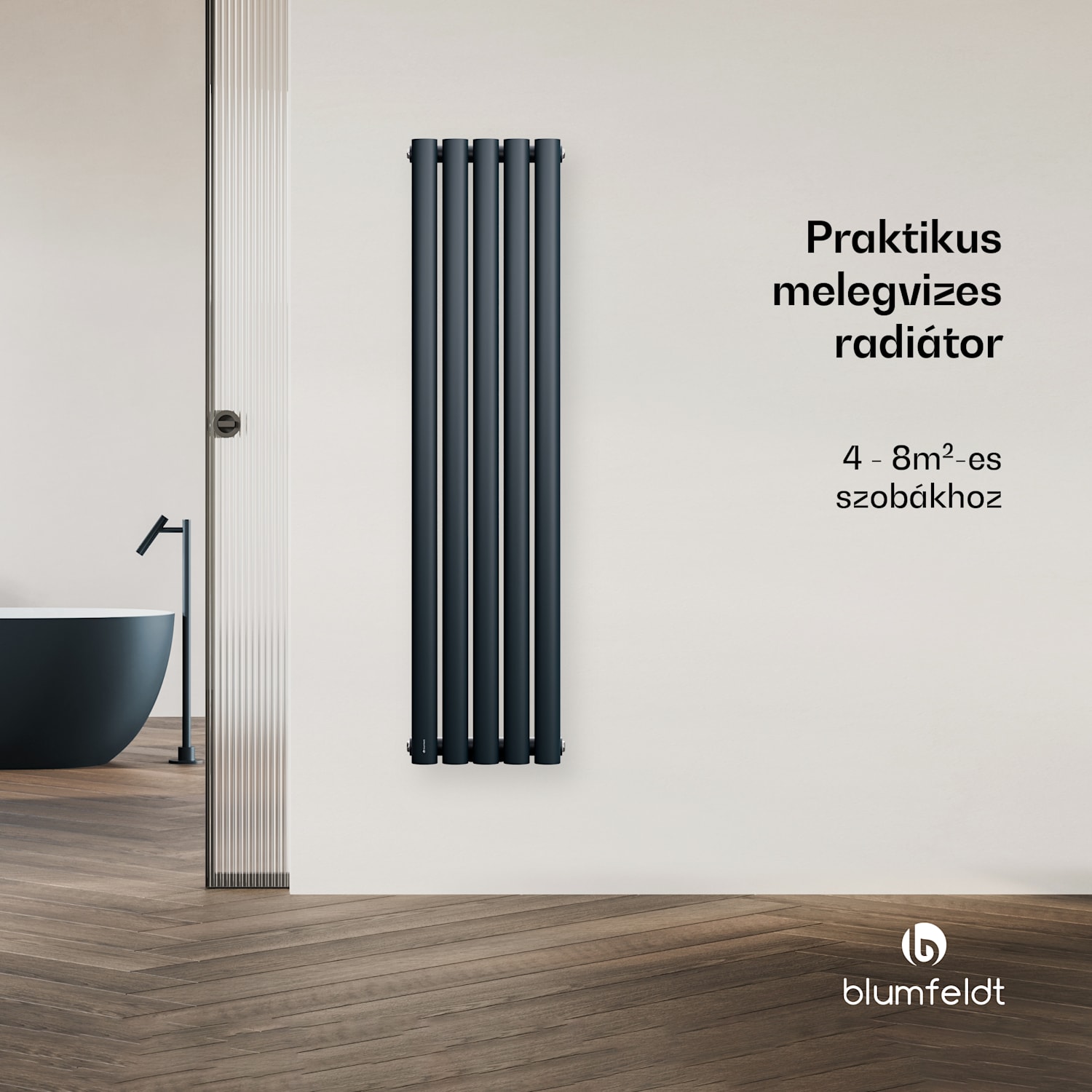 Tallheo radiátor 120x30 420W Egy sor | 120 x 30 cm | Antracit