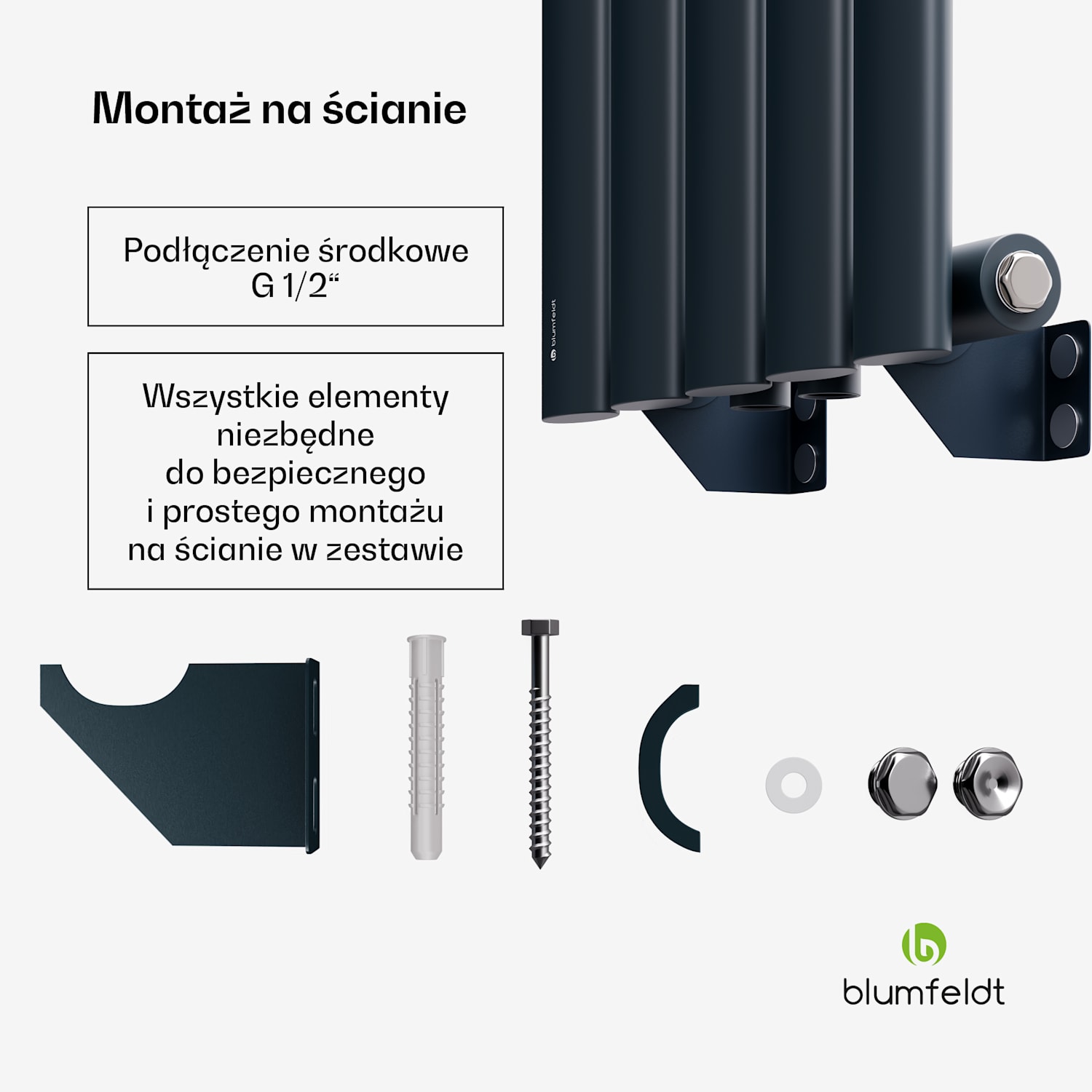 Grzejnik Tallheo 120x30 420W Jeden rząd | 120 x 30 cm | Antracyt