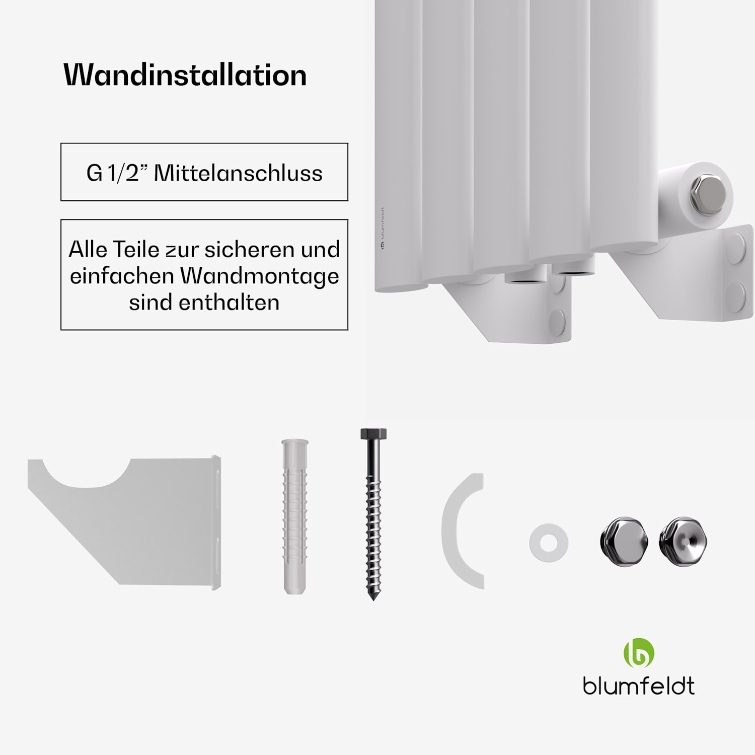 Blumfeldt Tallheo Heizkörper 120x30 420W Single Layer | 120 x 30 cm | Weiß