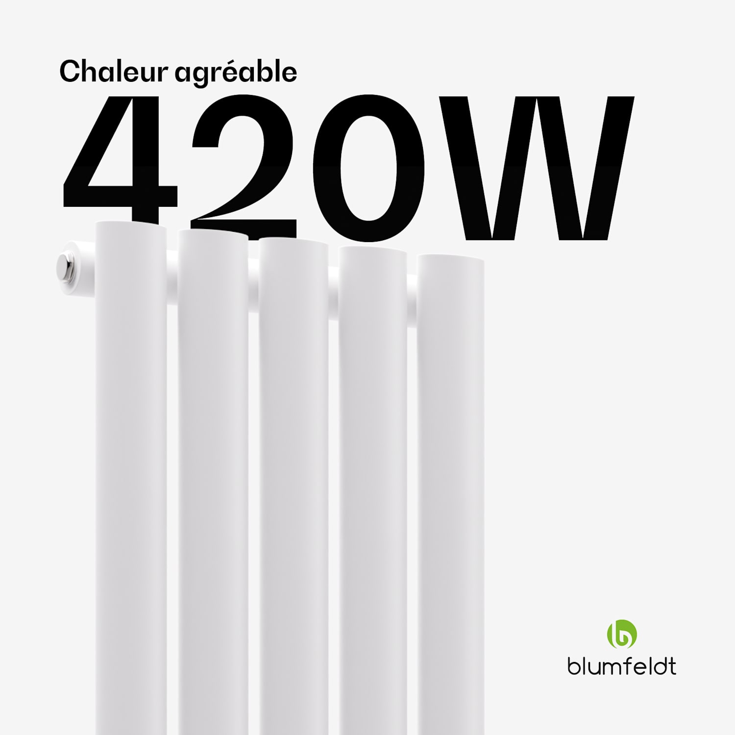 Blumfeldt Tallheo radiator 120x30 420W Single Layer | 120 x 30 cm | Wit