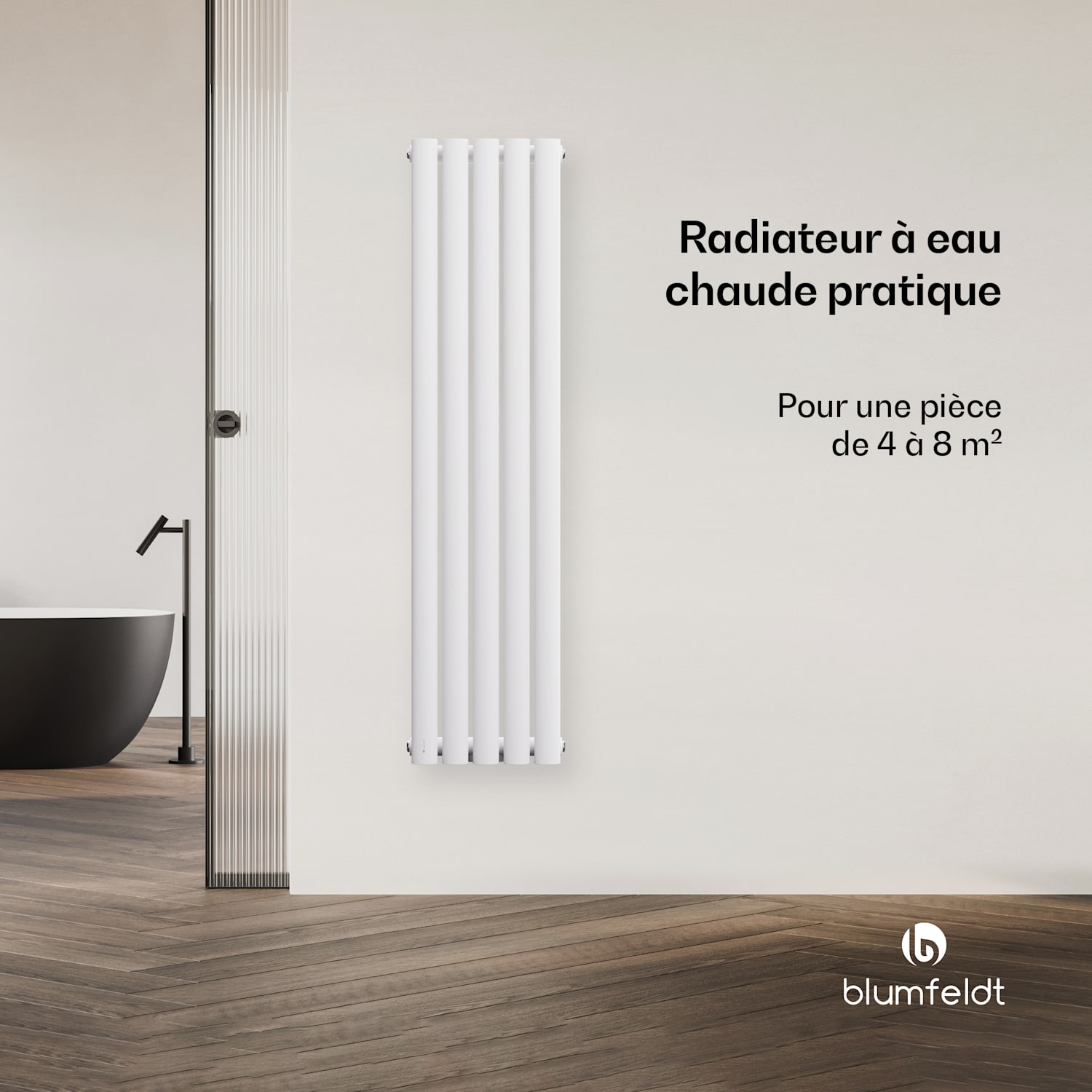 Blumfeldt Tallheo radiator 120x30 420W Single Layer | 120 x 30 cm | Wit