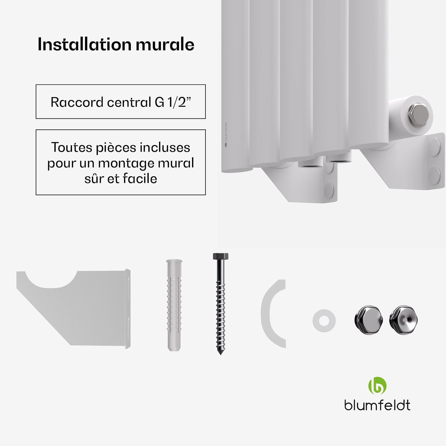 Blumfeldt Tallheo radiator 120x30 420W Single Layer | 120 x 30 cm | Wit