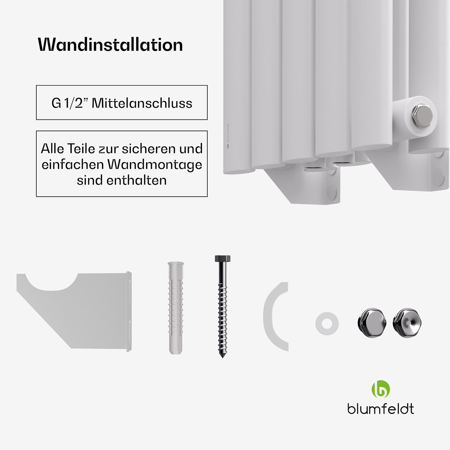 Blumfeldt Tallheo Heizkörper 120x30 620W Double Layer | 120 x 30 cm | Weiß