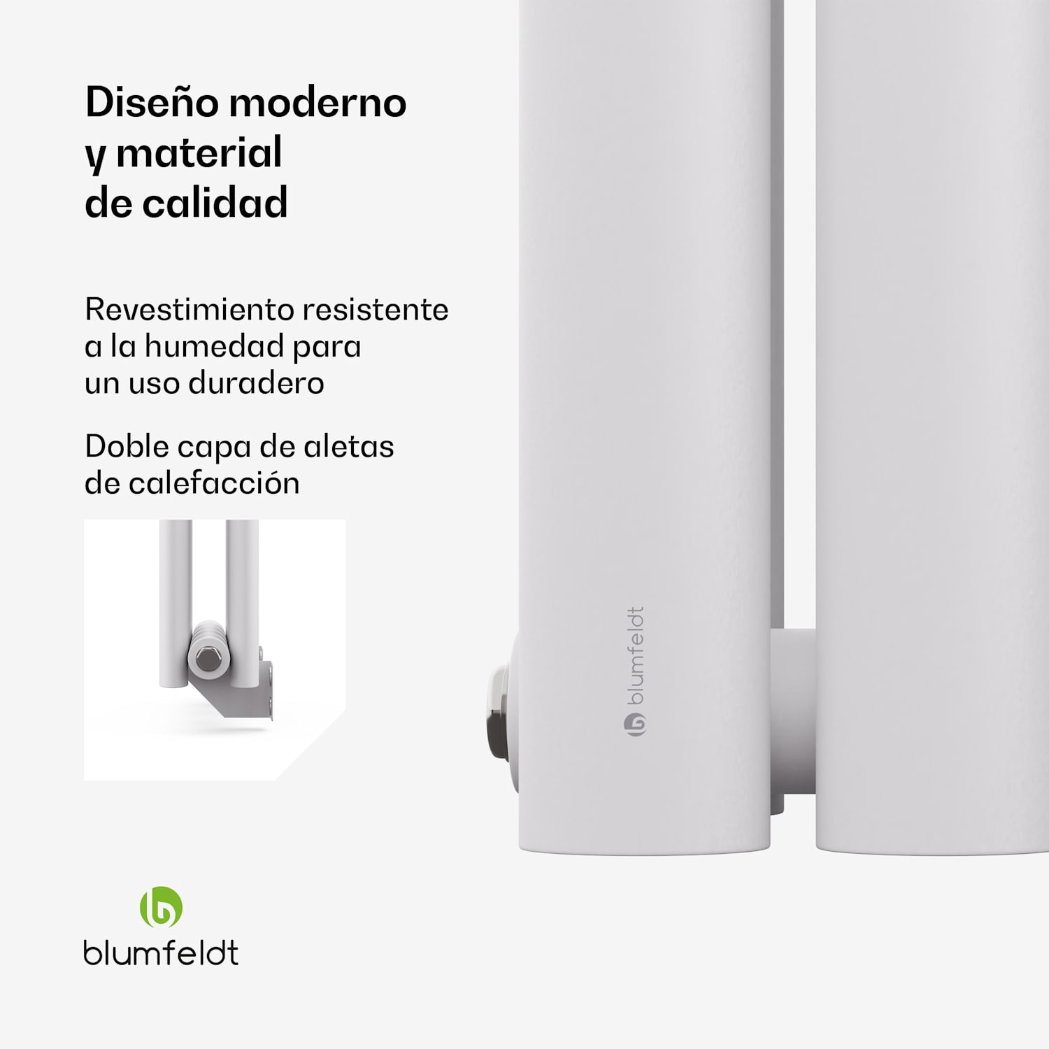 Radiador Blumfeldt Tallheo 120x30 620W Double Layer | 120 x 30 cm | Blanco