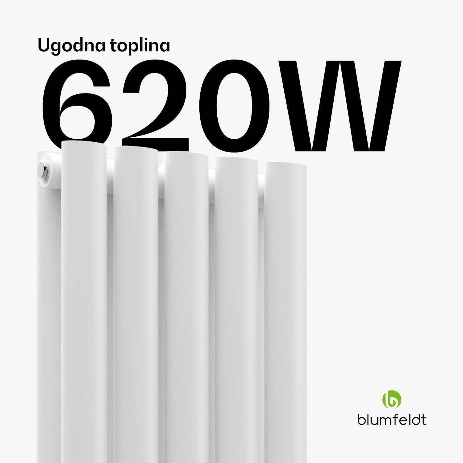 Tallheo radijator 120x30 620W Dvije linije | 120 x 30 cm | Bijela